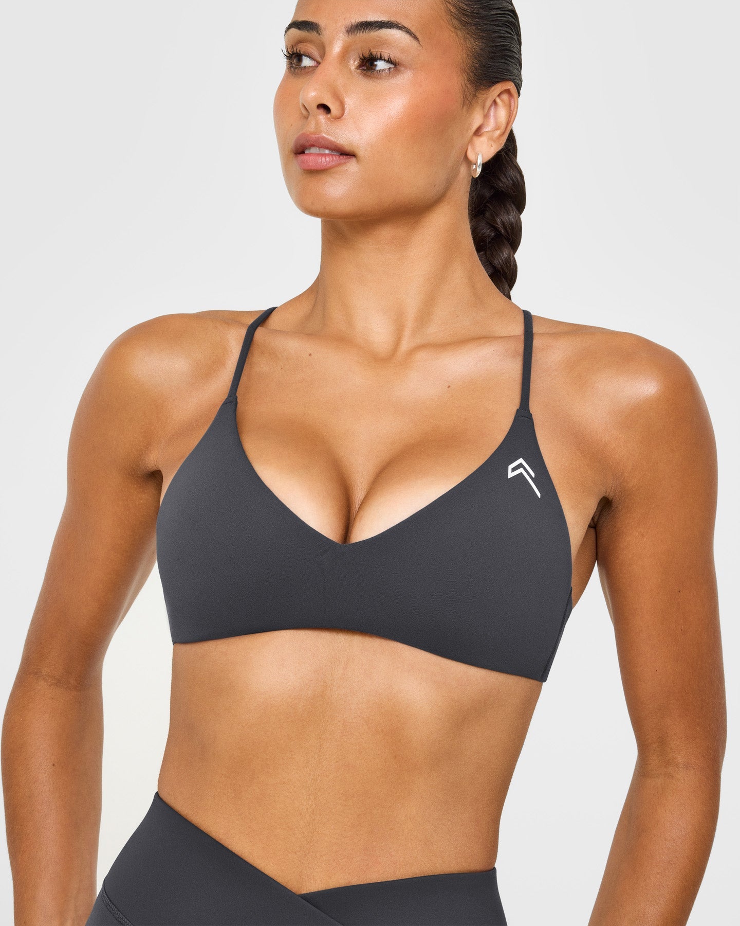 EasyLift Ultra Minimal Bralette with White Logo | Coal - Image 5