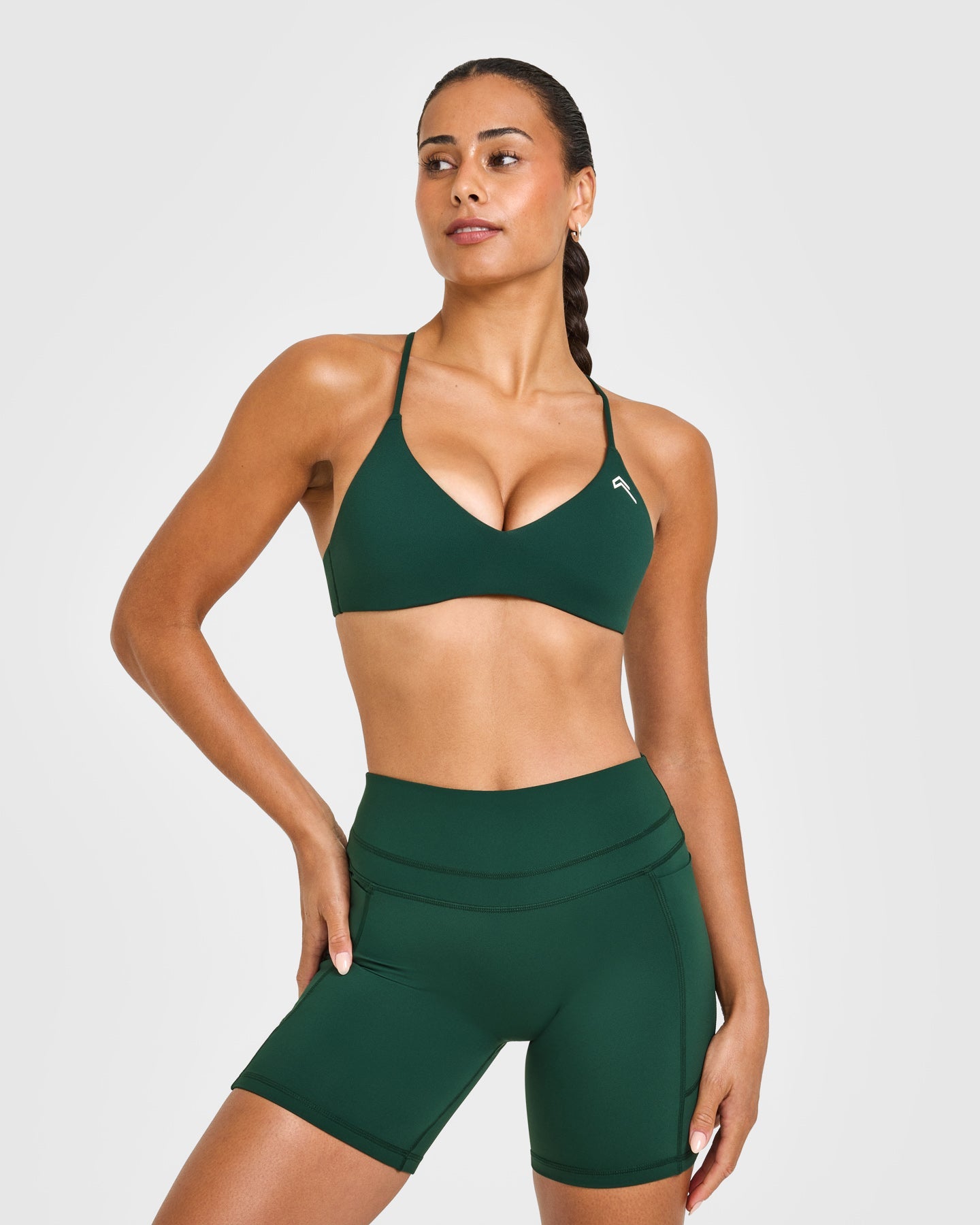 EasyLift Ultra Minimal Bralette with White Logo | Racing Green