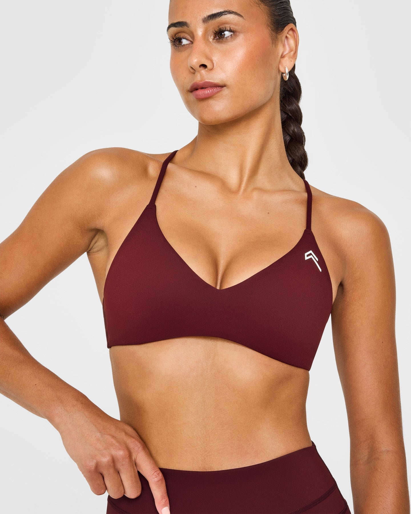 EasyLift Ultra Minimal Bralette with White Logo | Rosewood - Image 4