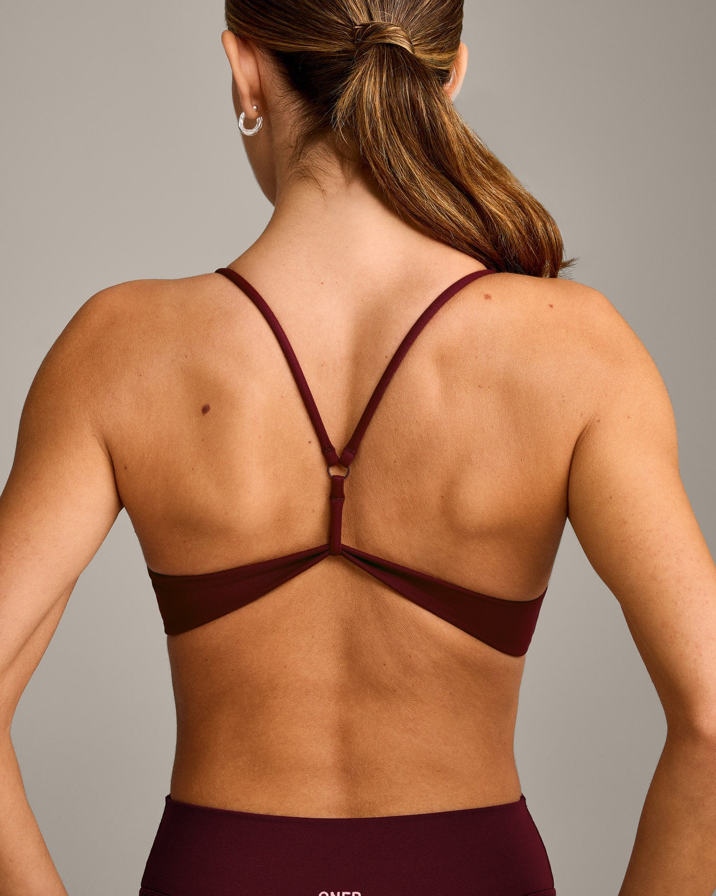 EasyLift Ultra Minimal Bralette with Grey Logo | Rosewood - Image 4