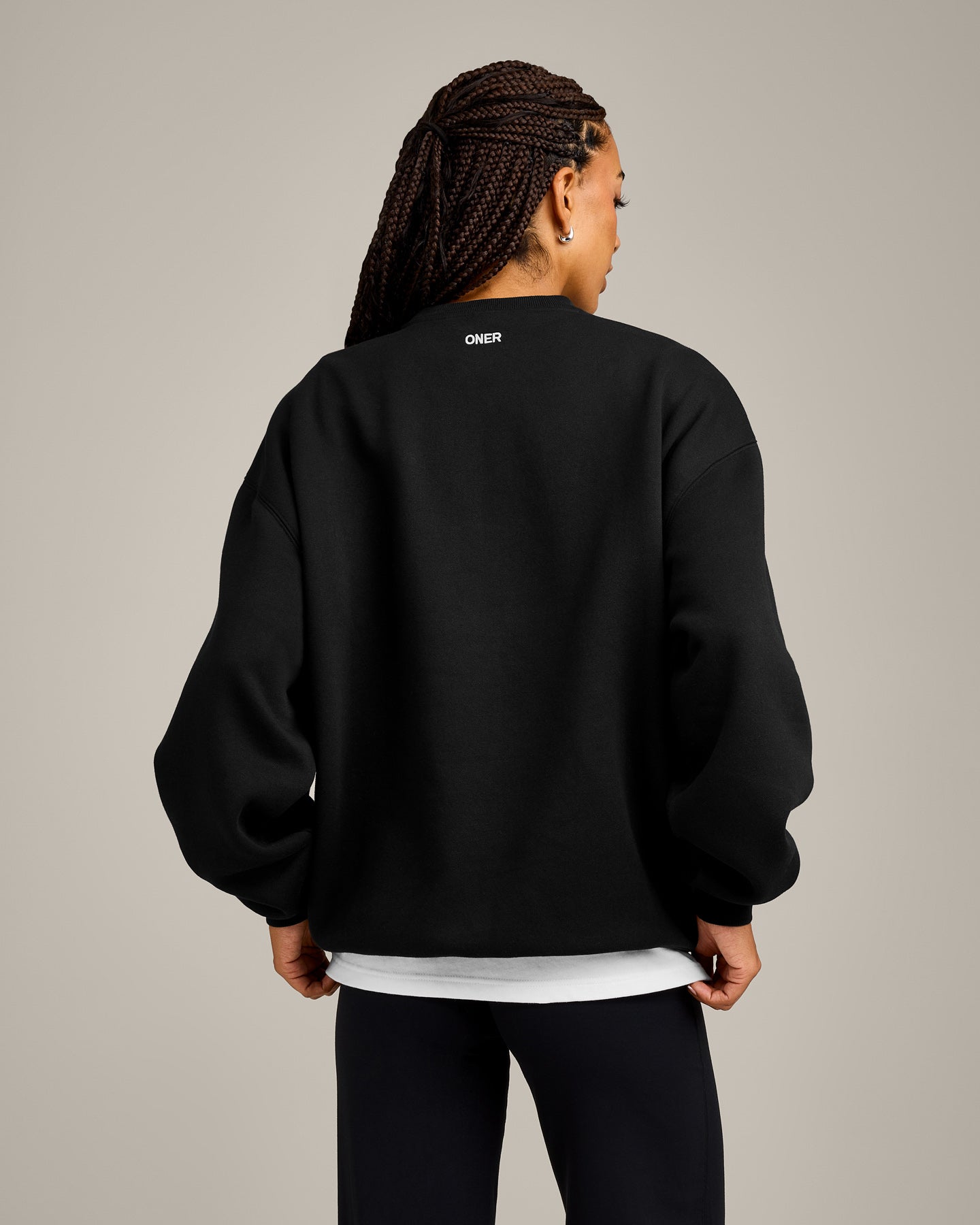 Foundations Cosy Crew Neck Sweatshirt | Black - Image 2