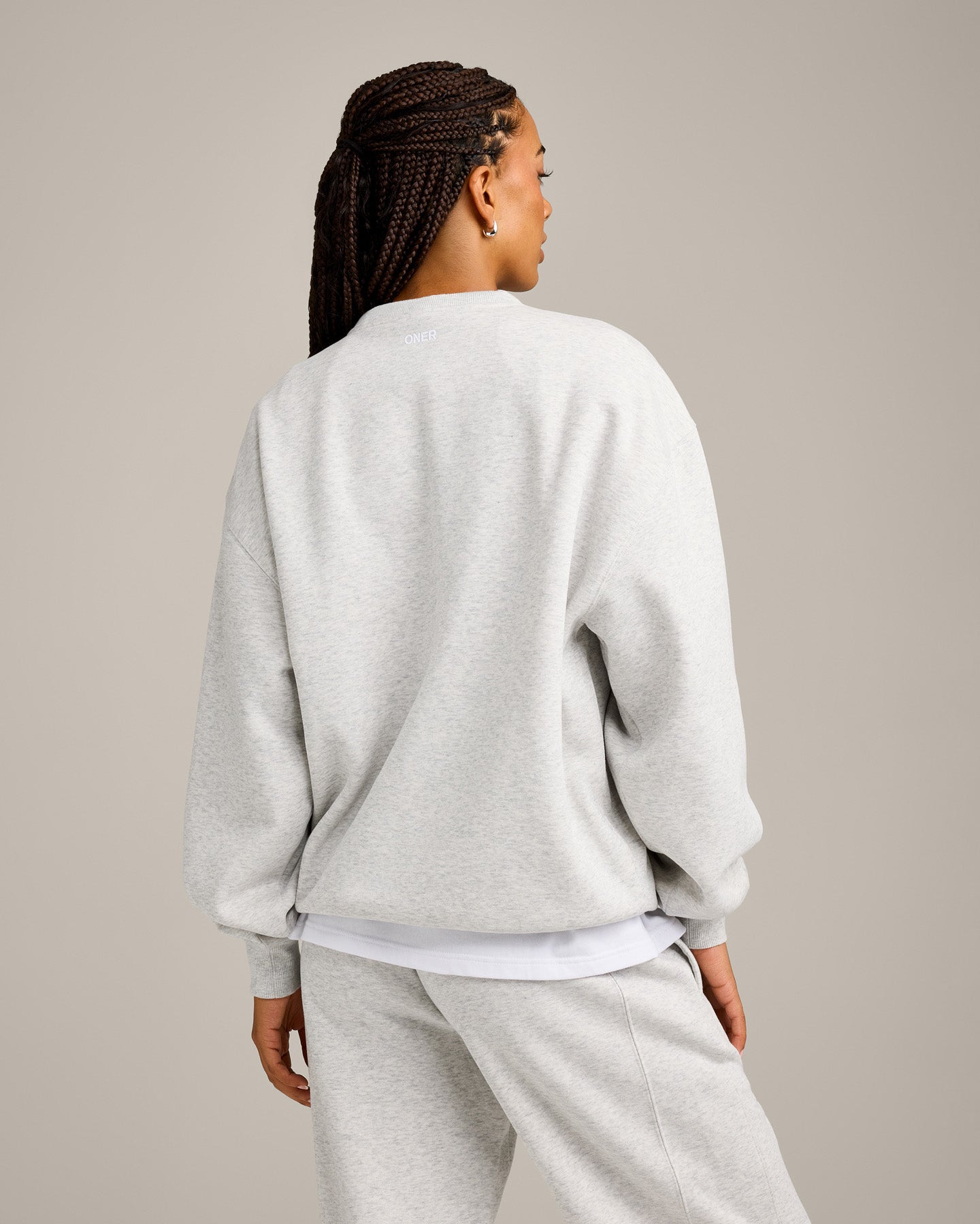 Foundations Cosy Crew Neck Sweatshirt | Light Grey Marl - Image 2