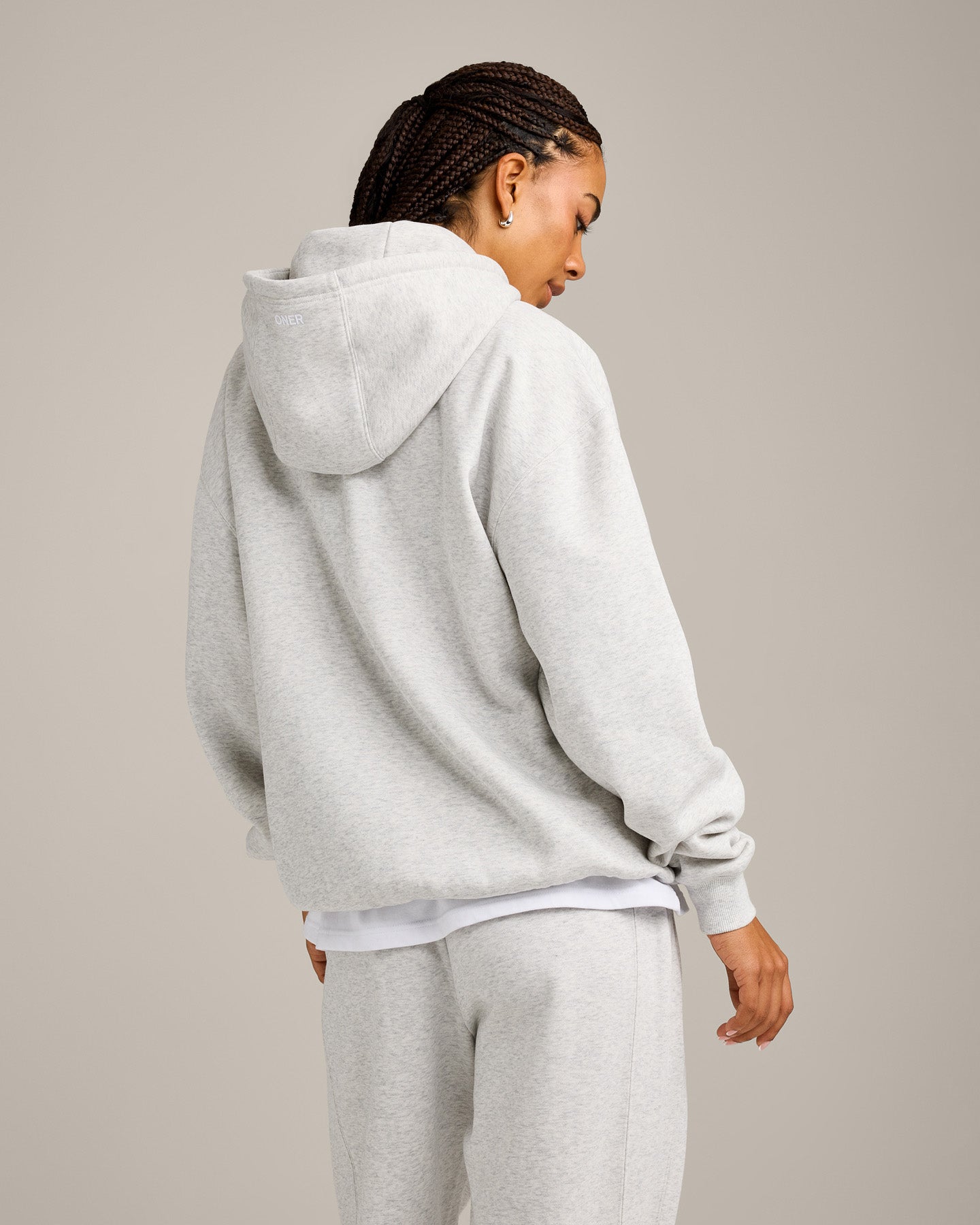 Foundations Cosy Hoodie | Light Grey Marl - Image 2