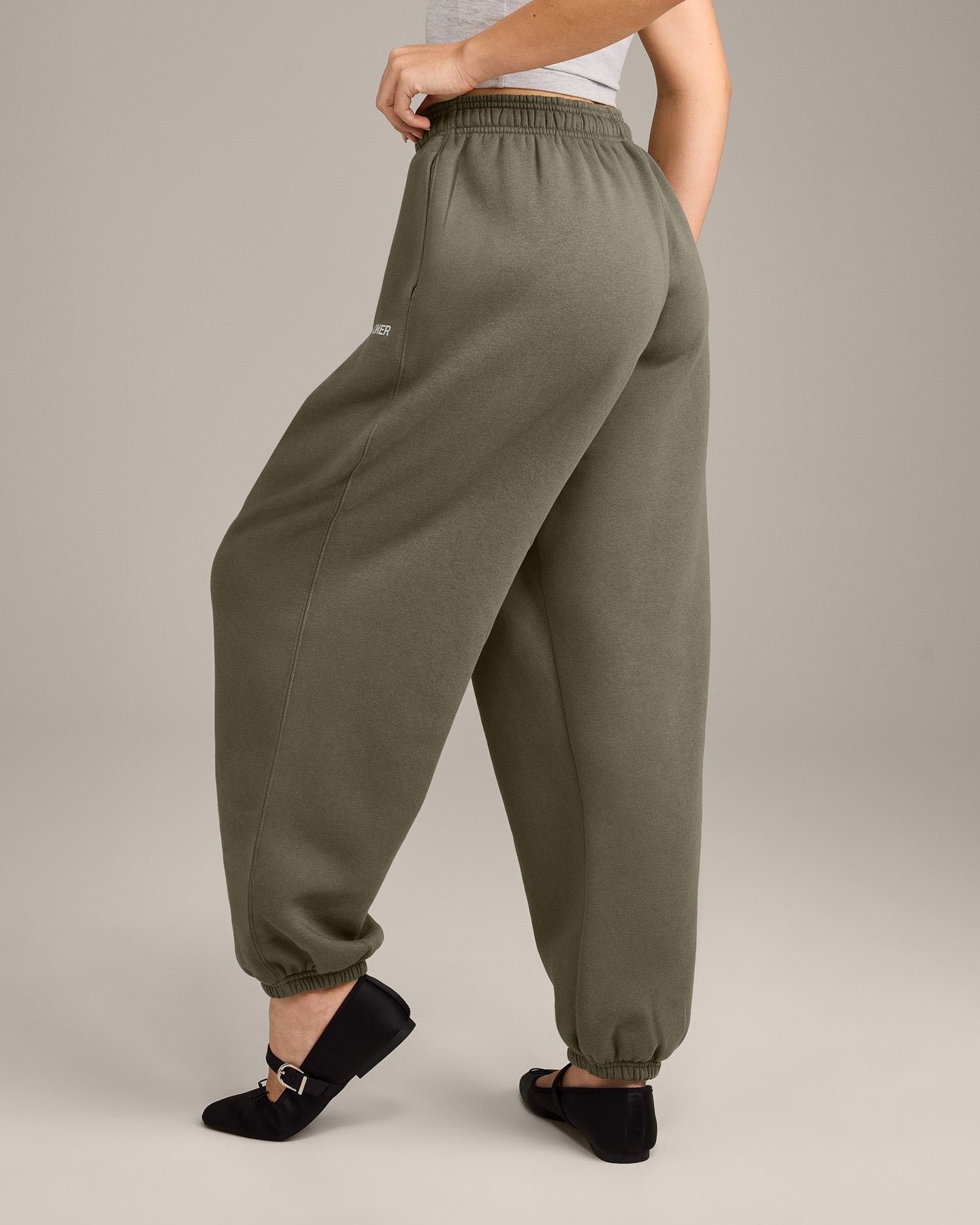 Alternative view of Foundations Cosy Oversized Joggers | Alpine Green