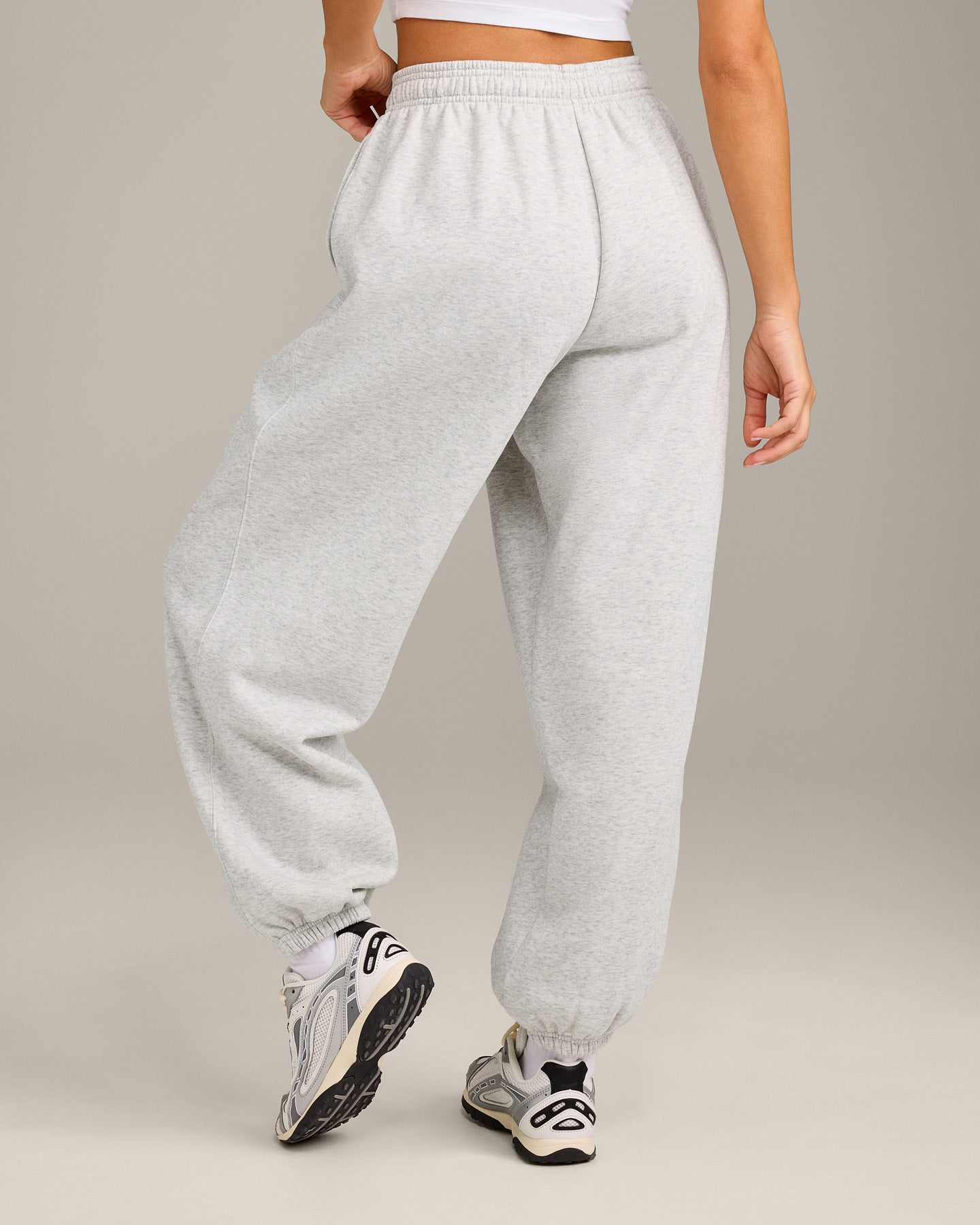 Alternative view of Foundations Cosy Oversized Joggers | Light Grey Marl