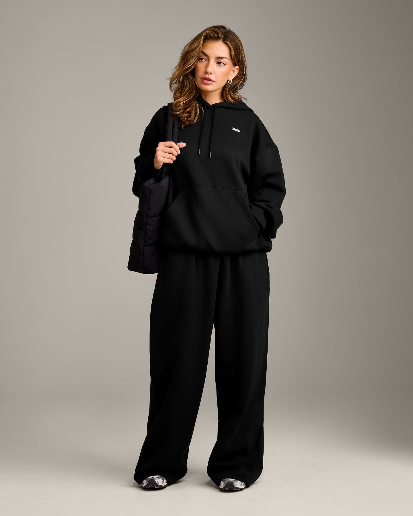 Foundations Cosy Oversized Hoodie | Black - Image 3
