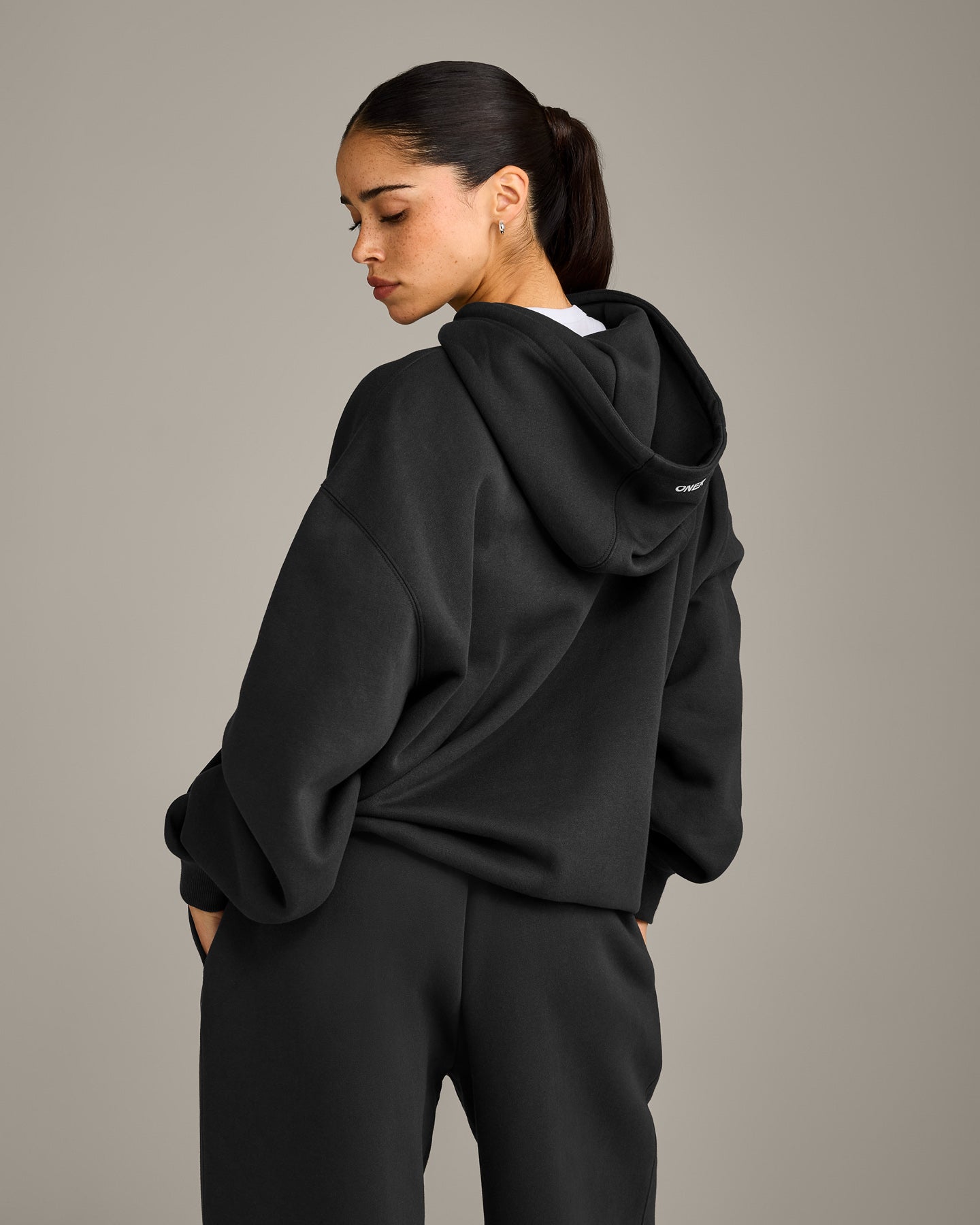 Foundations Cosy Oversized Hoodie | Soft Black - Image 6