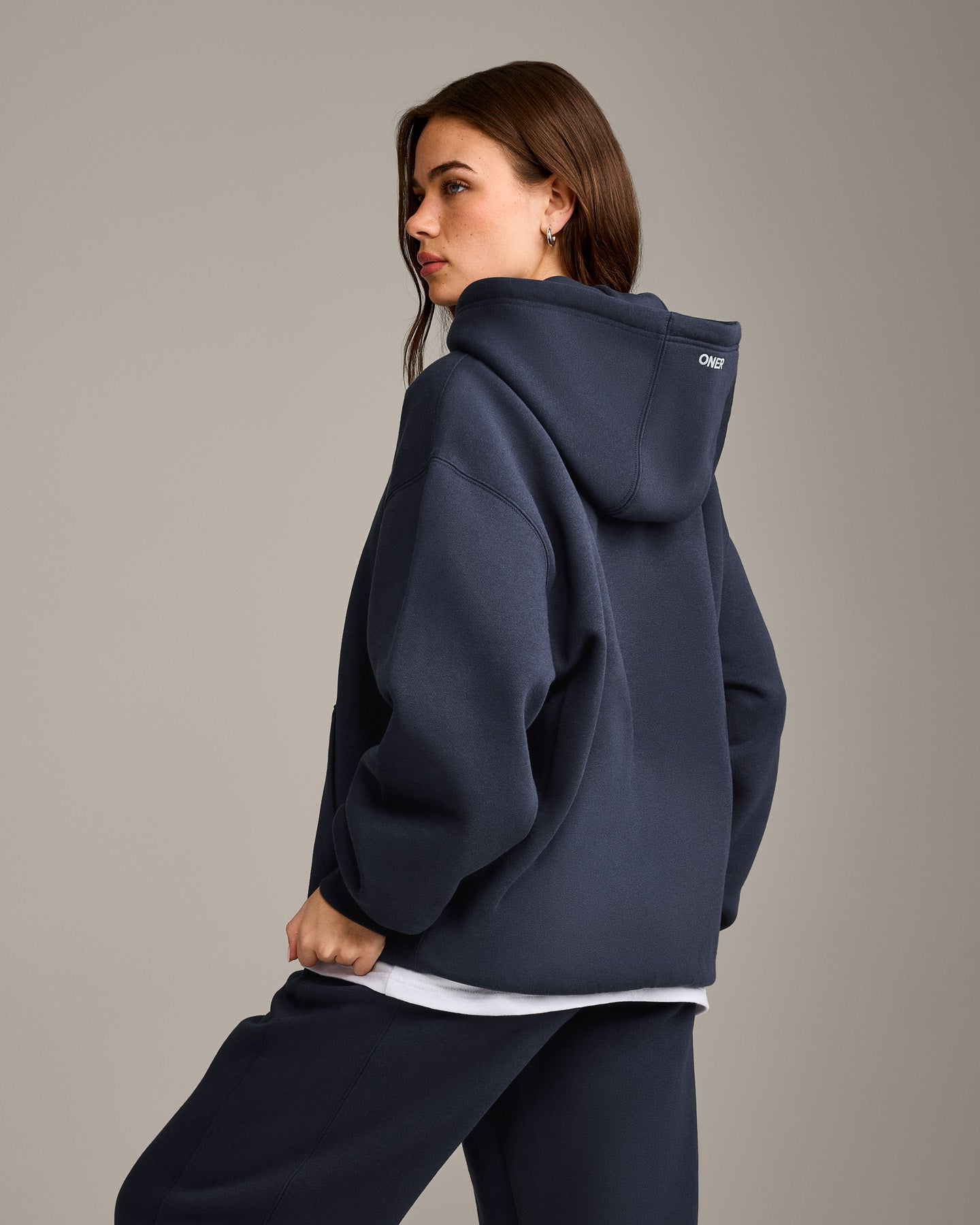 Alternative view of Foundations Cosy Oversized Hoodie | True Blue