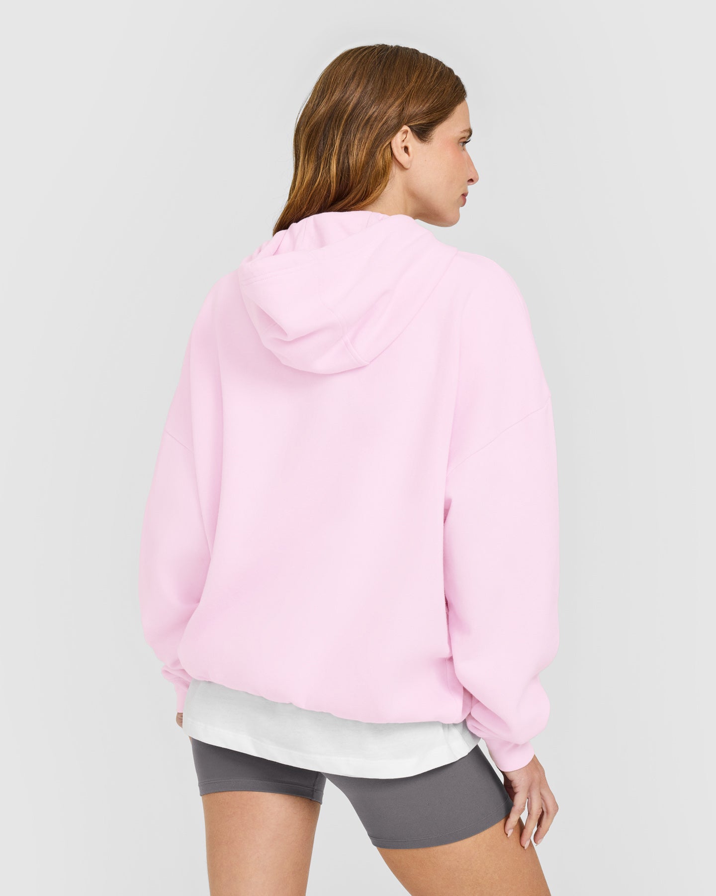 Mid Weight Relaxed Hoodie | Chalk Pink - Image 2