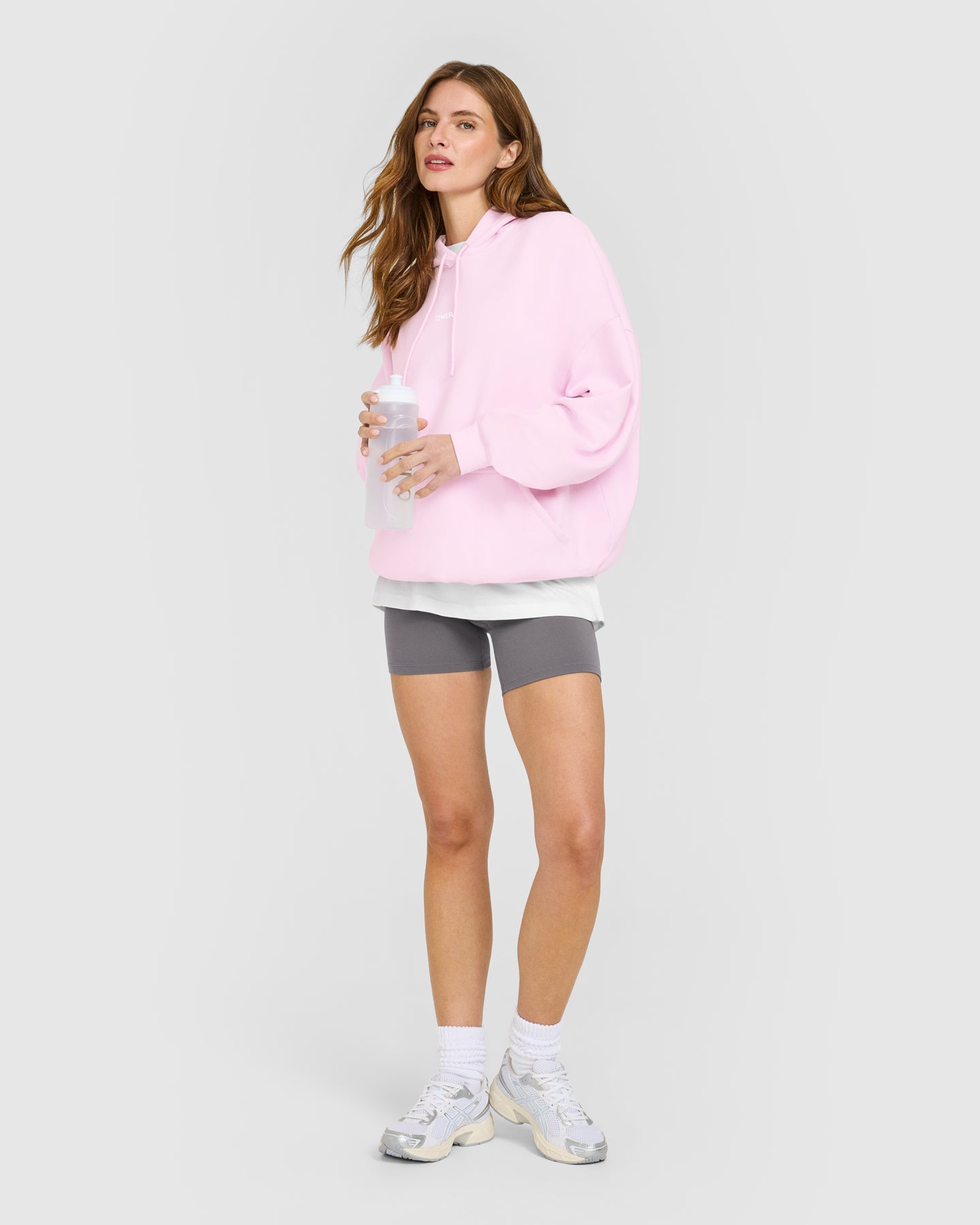 Mid Weight Relaxed Hoodie | Chalk Pink - Image 3