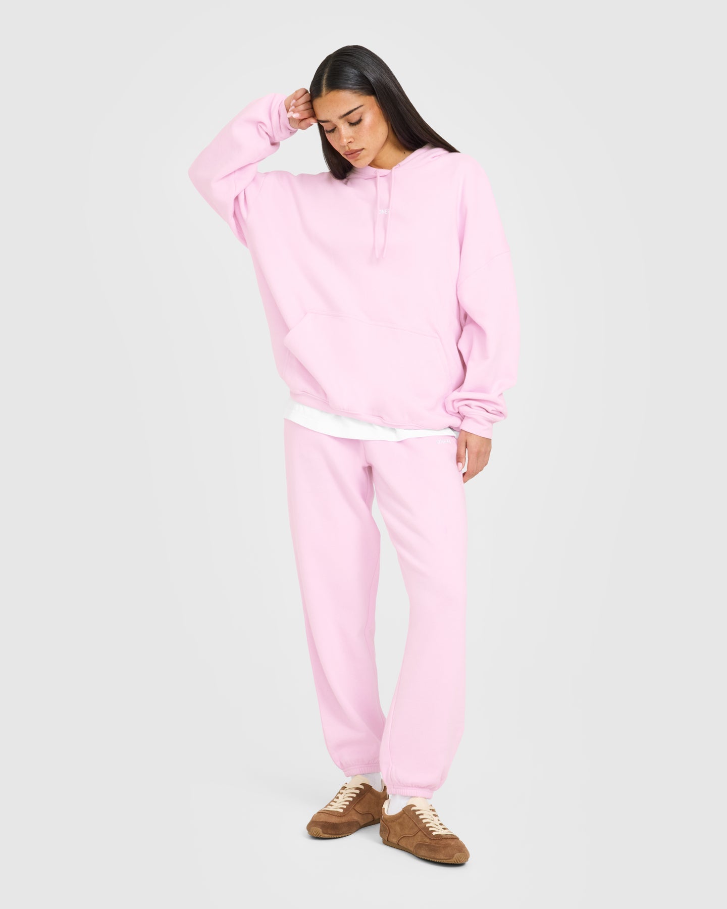 Mid Weight Relaxed Joggers | Chalk Pink - Image 3