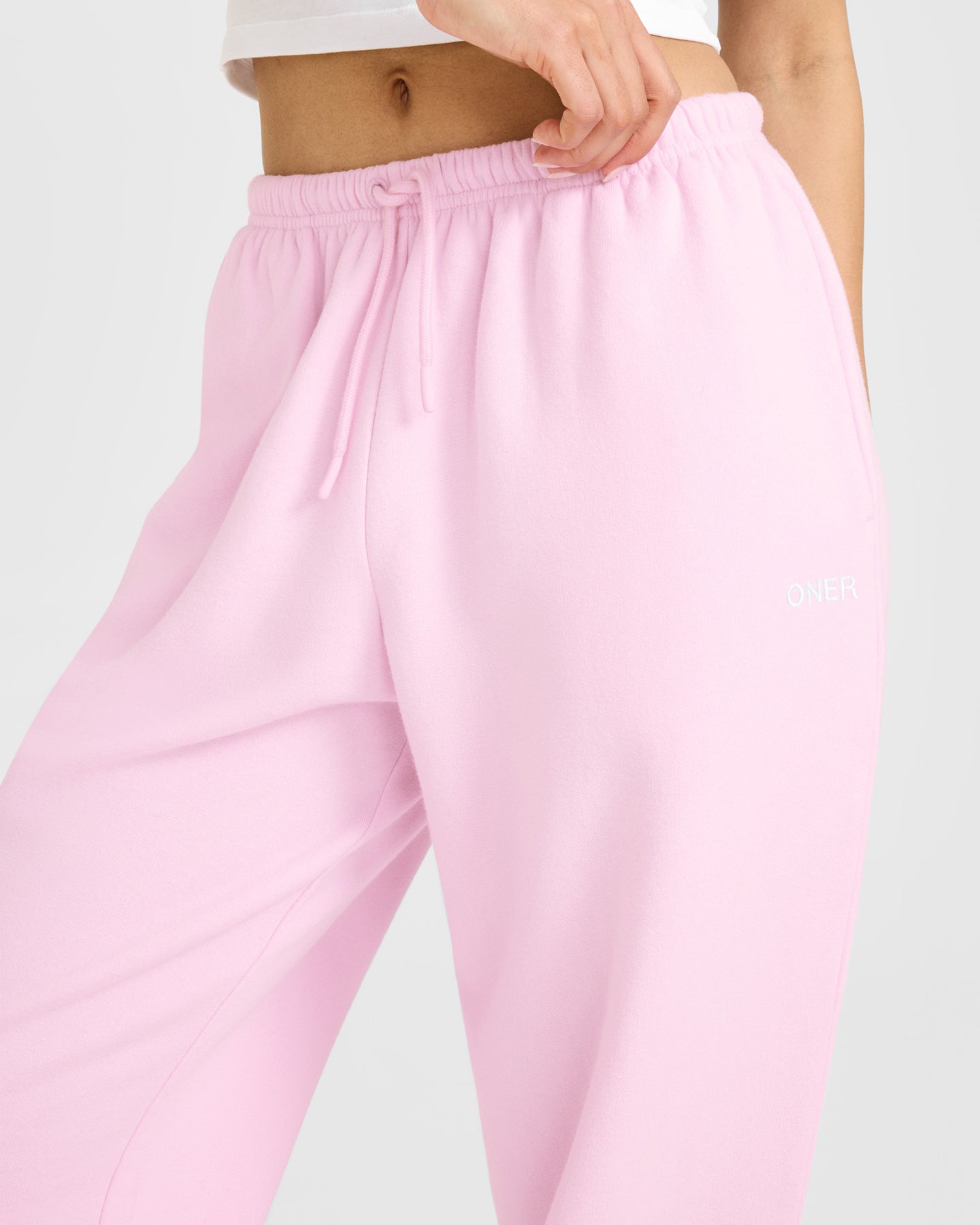 Mid Weight Relaxed Joggers | Chalk Pink - Image 4