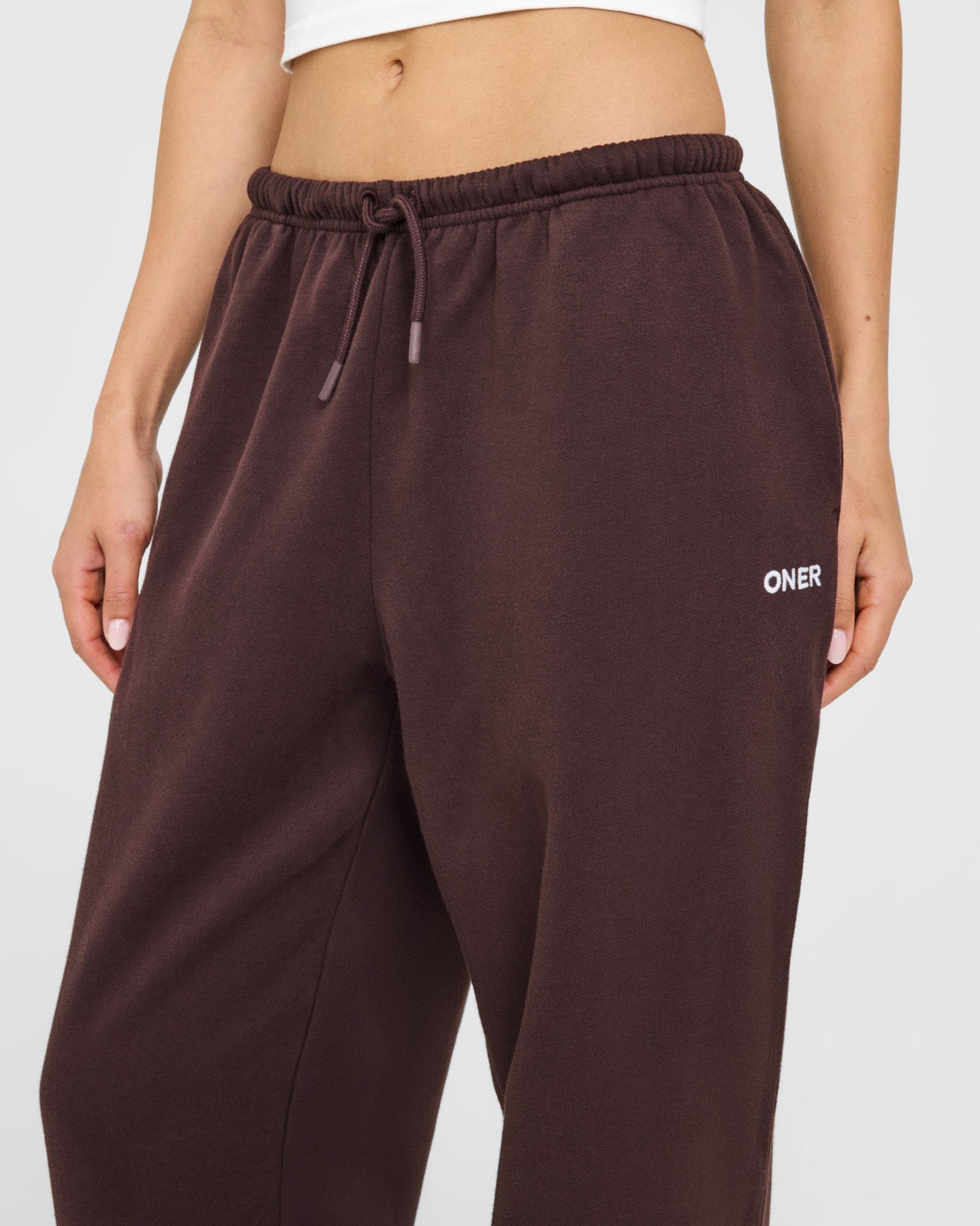 Mid Weight Relaxed Joggers | Plum Brown - Image 5