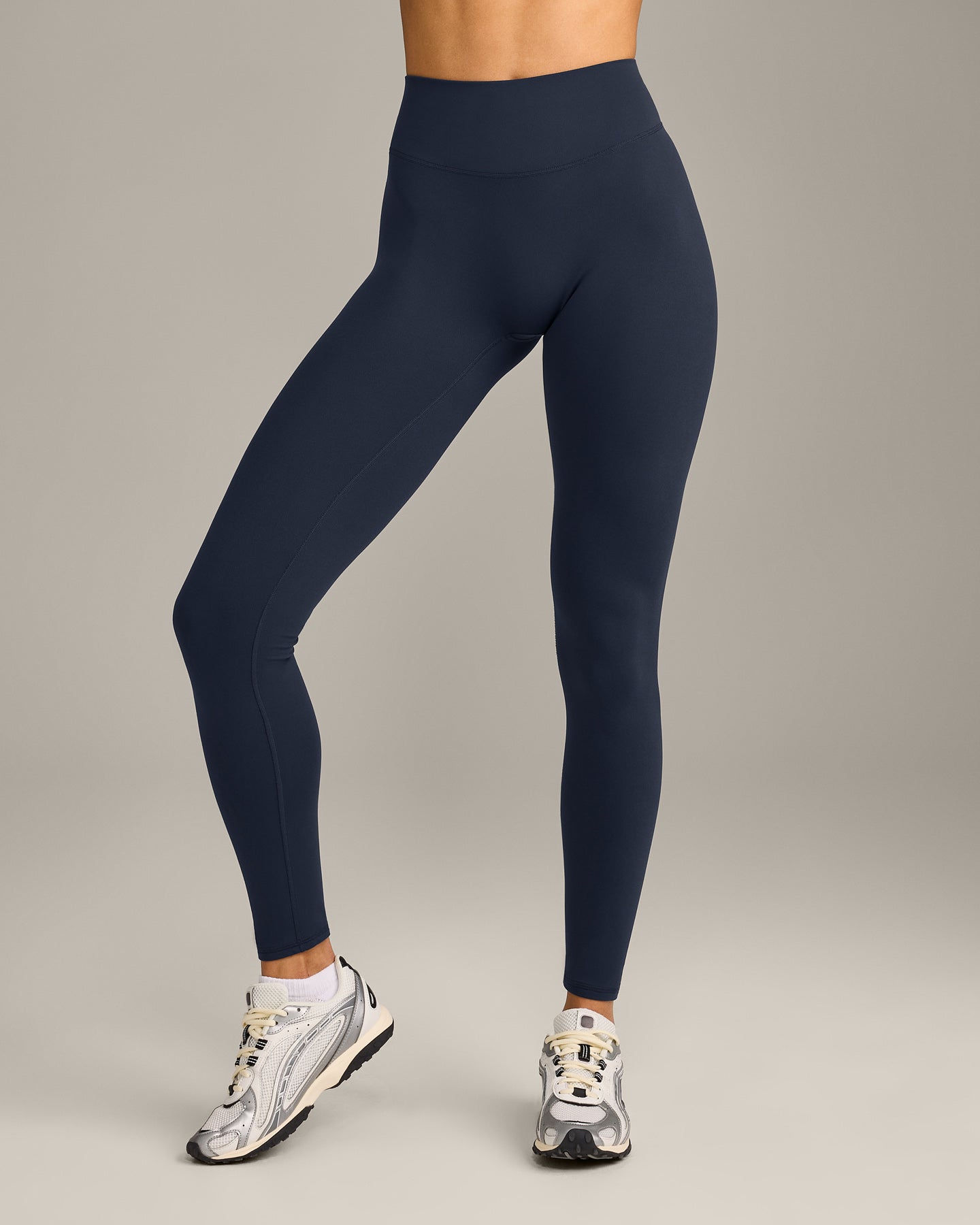 SoftMotion High Waisted Leggings with Grey Logo | True Blue - Image 2