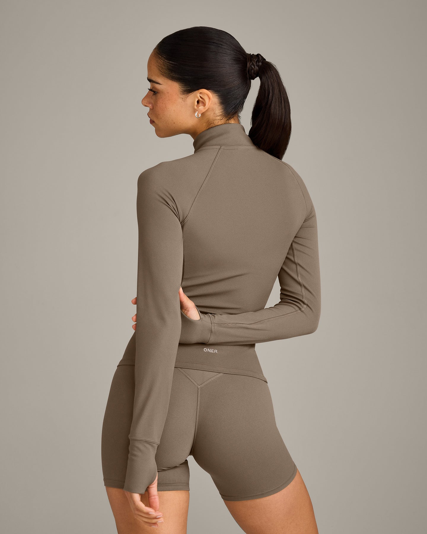 SoftMotion Jacket with Grey Logo | Moss Brown - Image 2