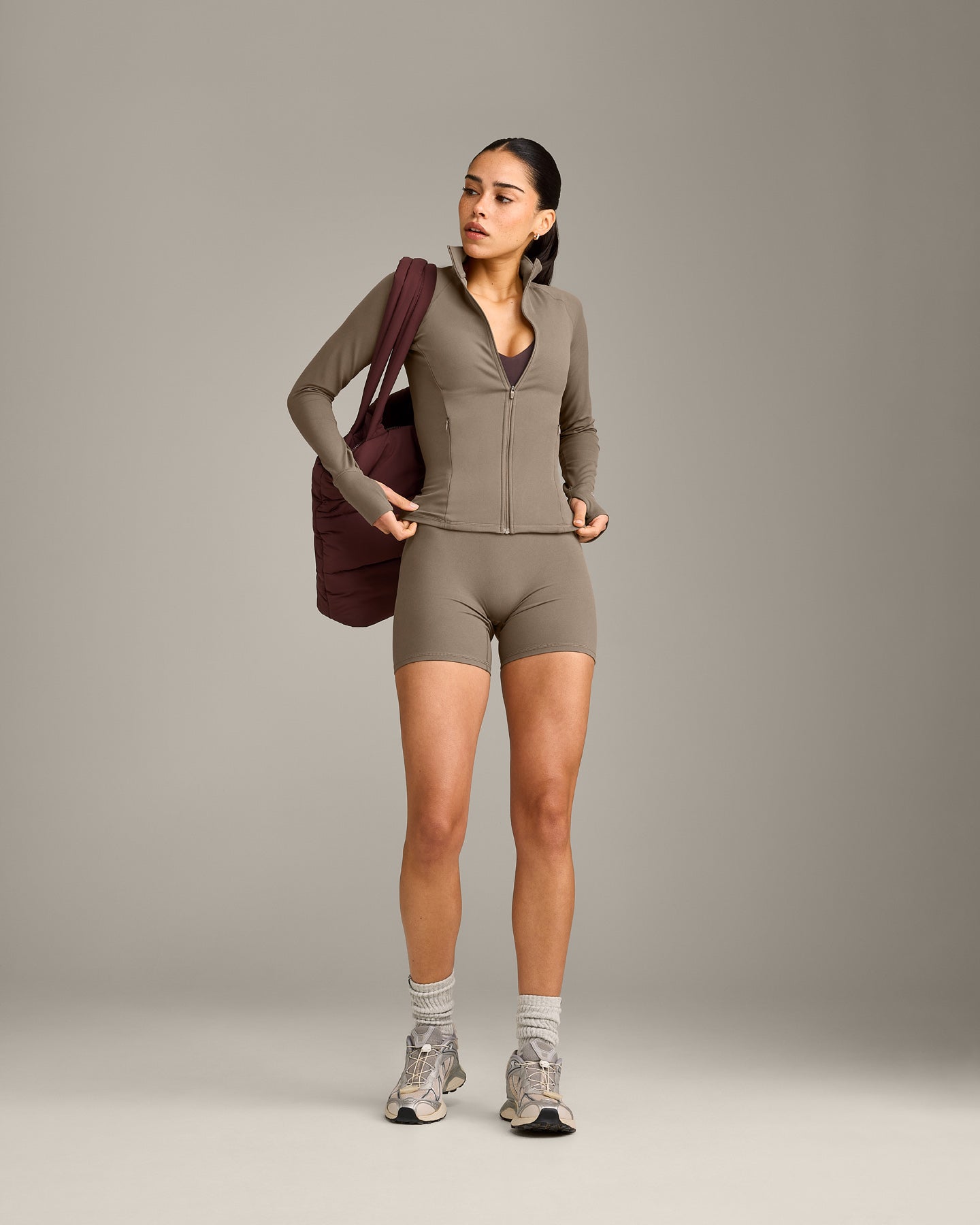 SoftMotion Jacket with Grey Logo | Moss Brown - Image 3