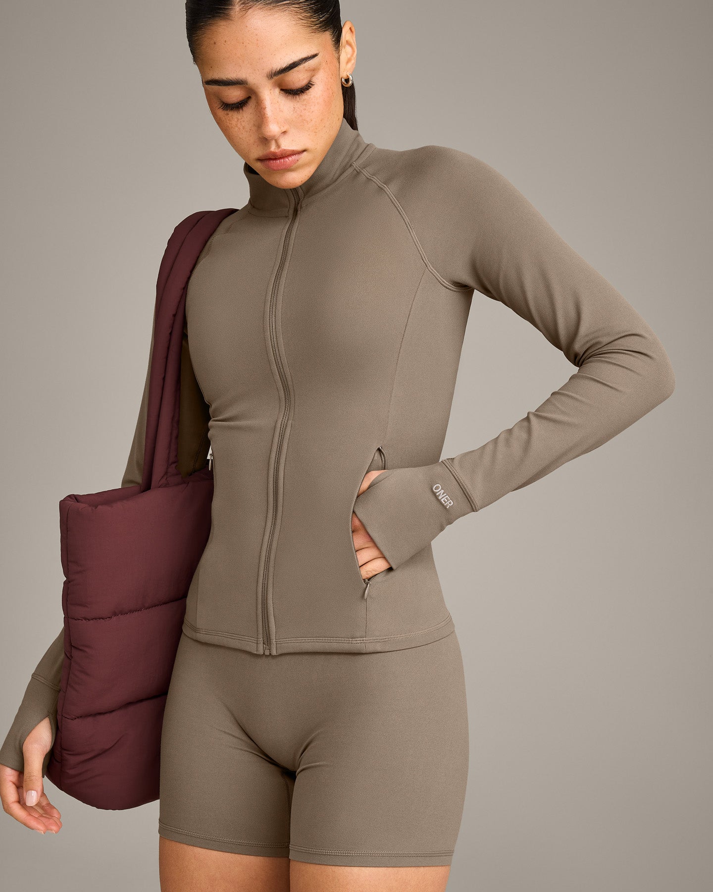 SoftMotion Jacket with Grey Logo | Moss Brown - Image 5