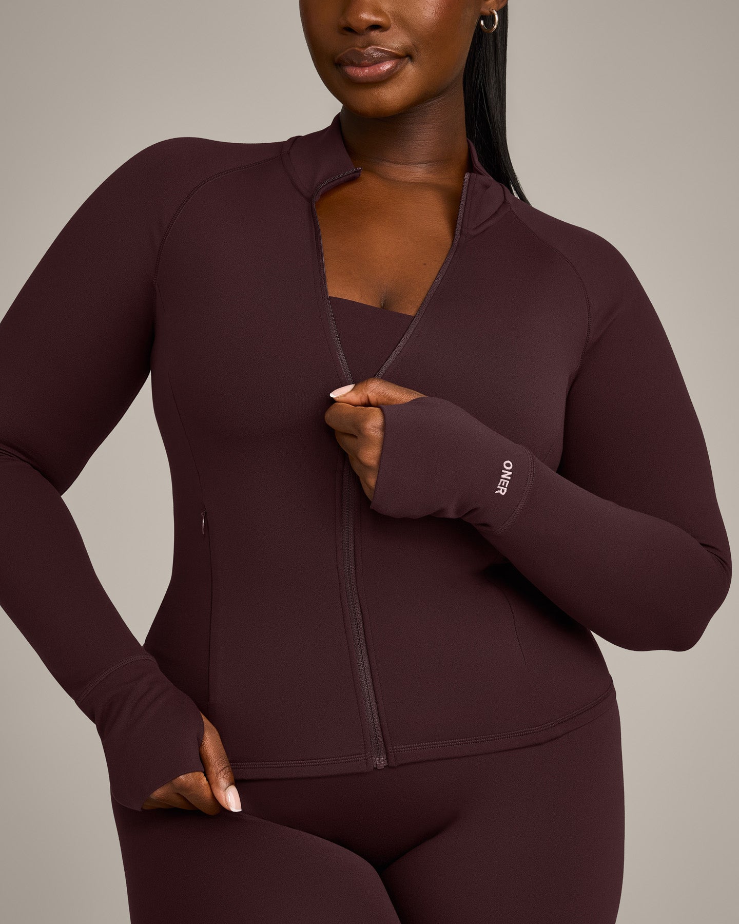 SoftMotion Jacket with Grey Logo | Plum Brown - Image 2