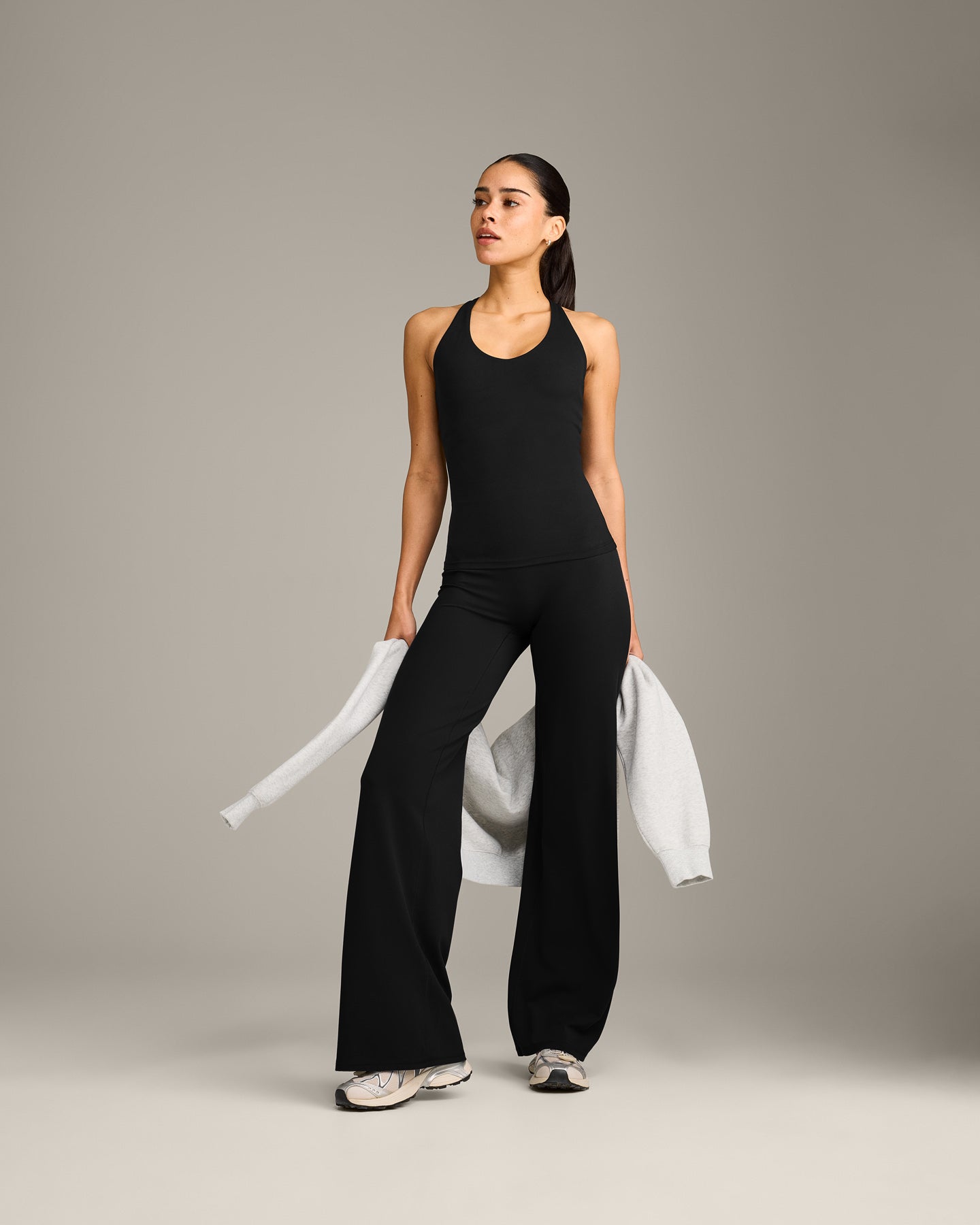 SoftMotion Racer Back Vest with Built in Bra Shelf with Grey Logo | Black - Image 3