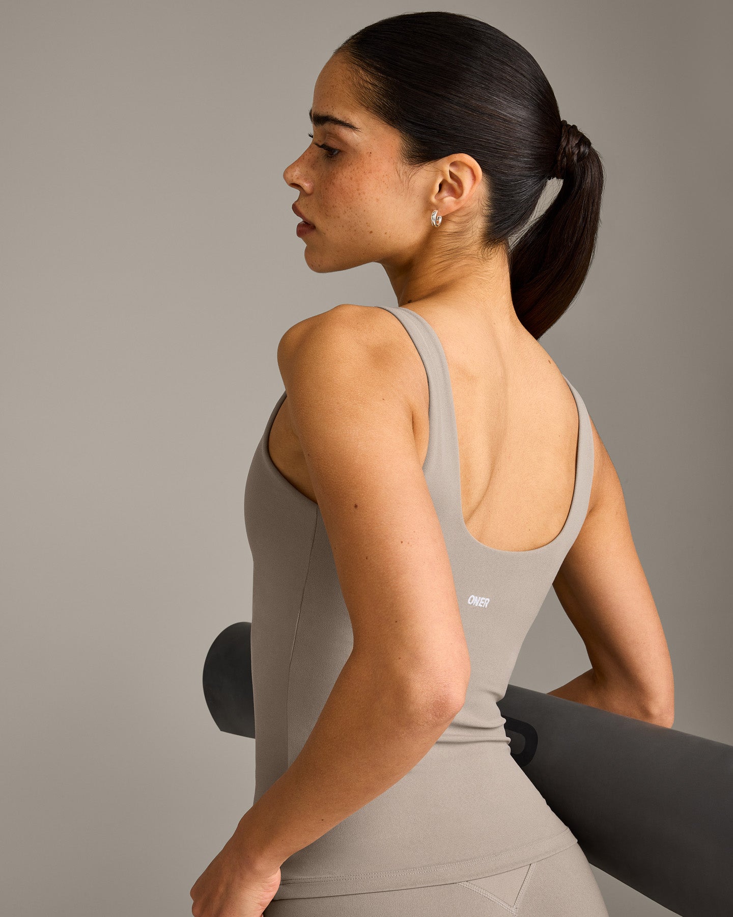 SoftMotion Scoop Neck Vest with White Logo | Warm Sand - Image 4
