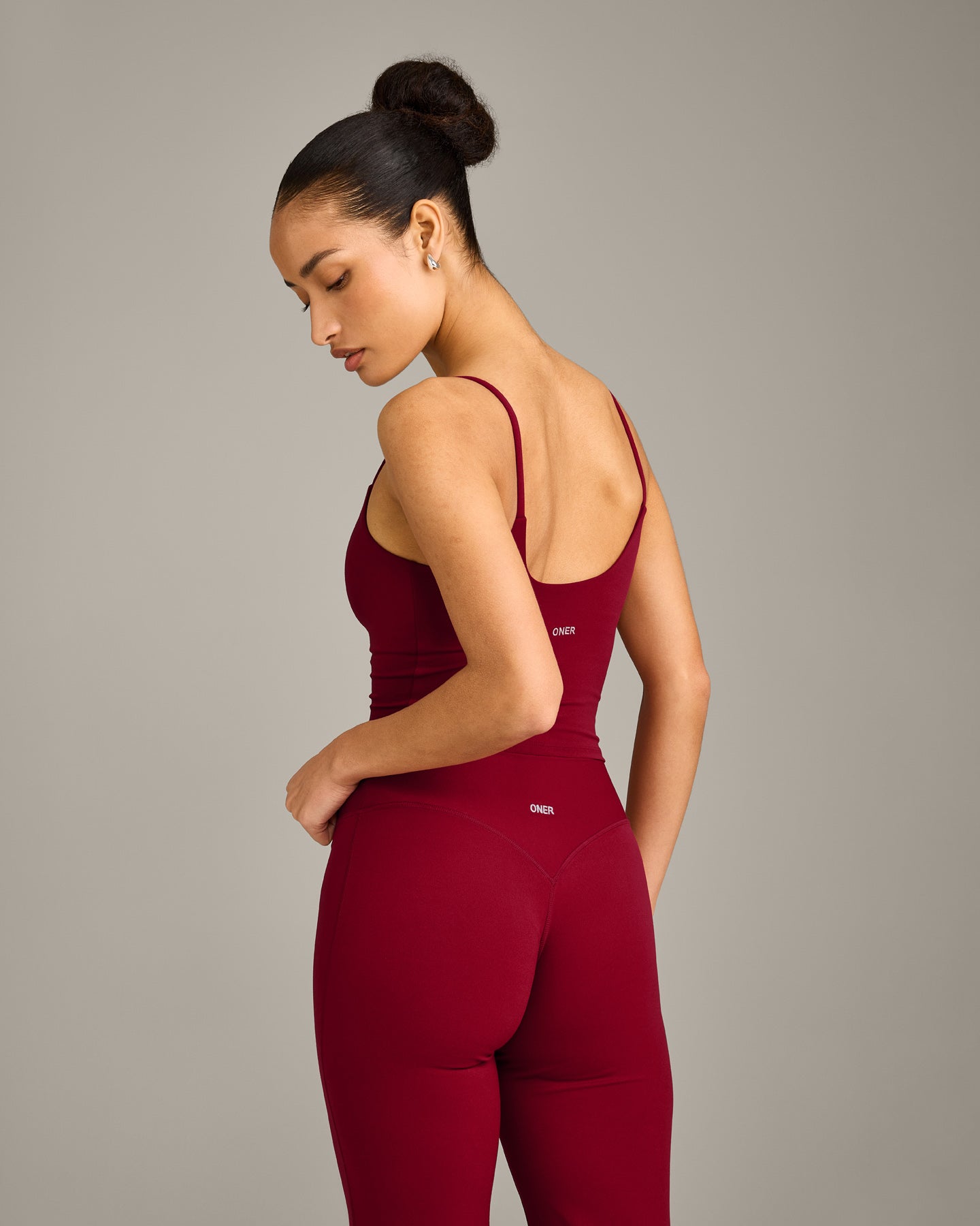 SoftMotion Strappy Mid Vest with Built in Bra Shelf with Grey Logo | Ruby Red - Image 4