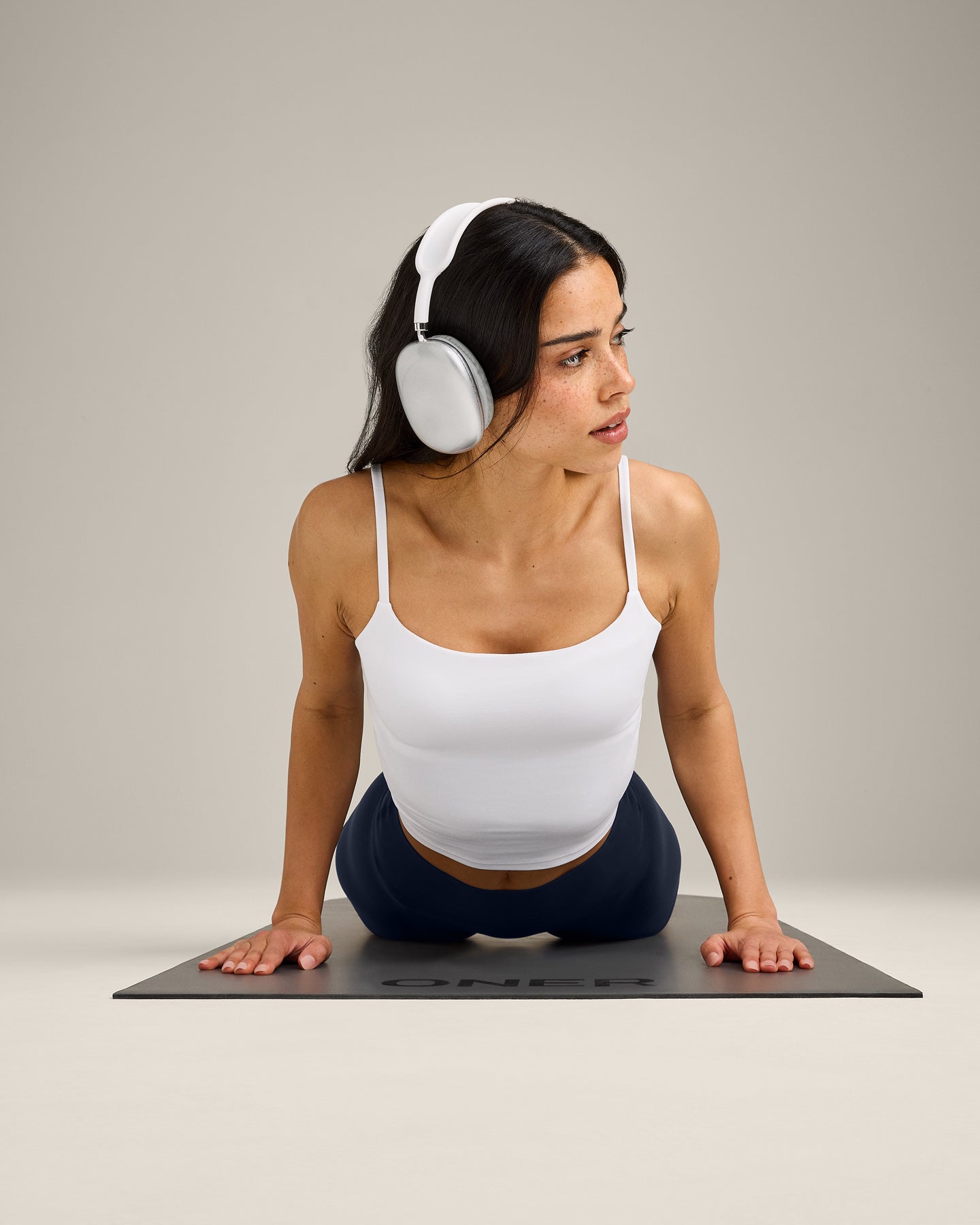 SoftMotion Strappy Mid Vest with Built in Bra Shelf | White - Image 6