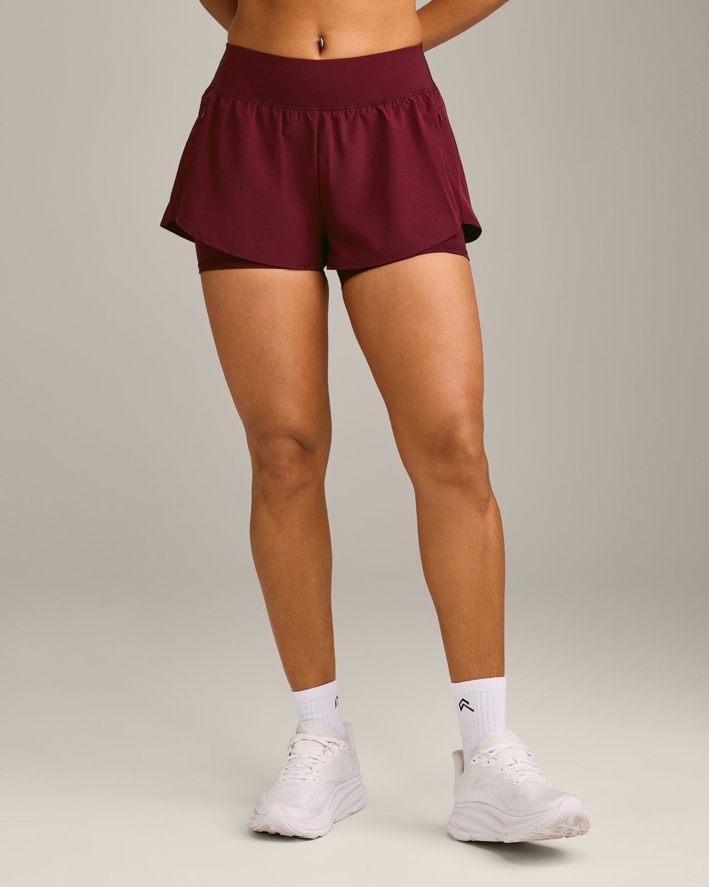 UnifiedMove Double Layer Shorts 5" with Reflective Logo | Rosewood - Image 2