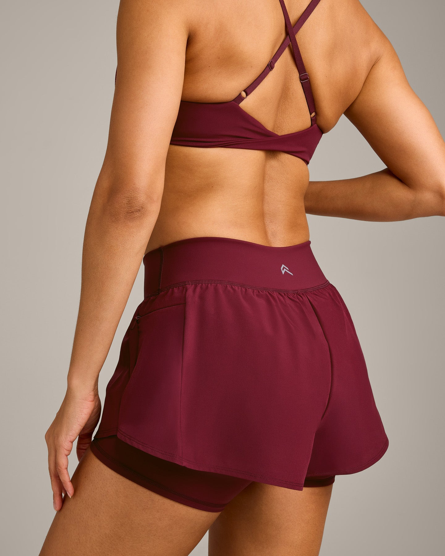 UnifiedMove Double Layer Shorts 5" with Reflective Logo | Rosewood - Image 4