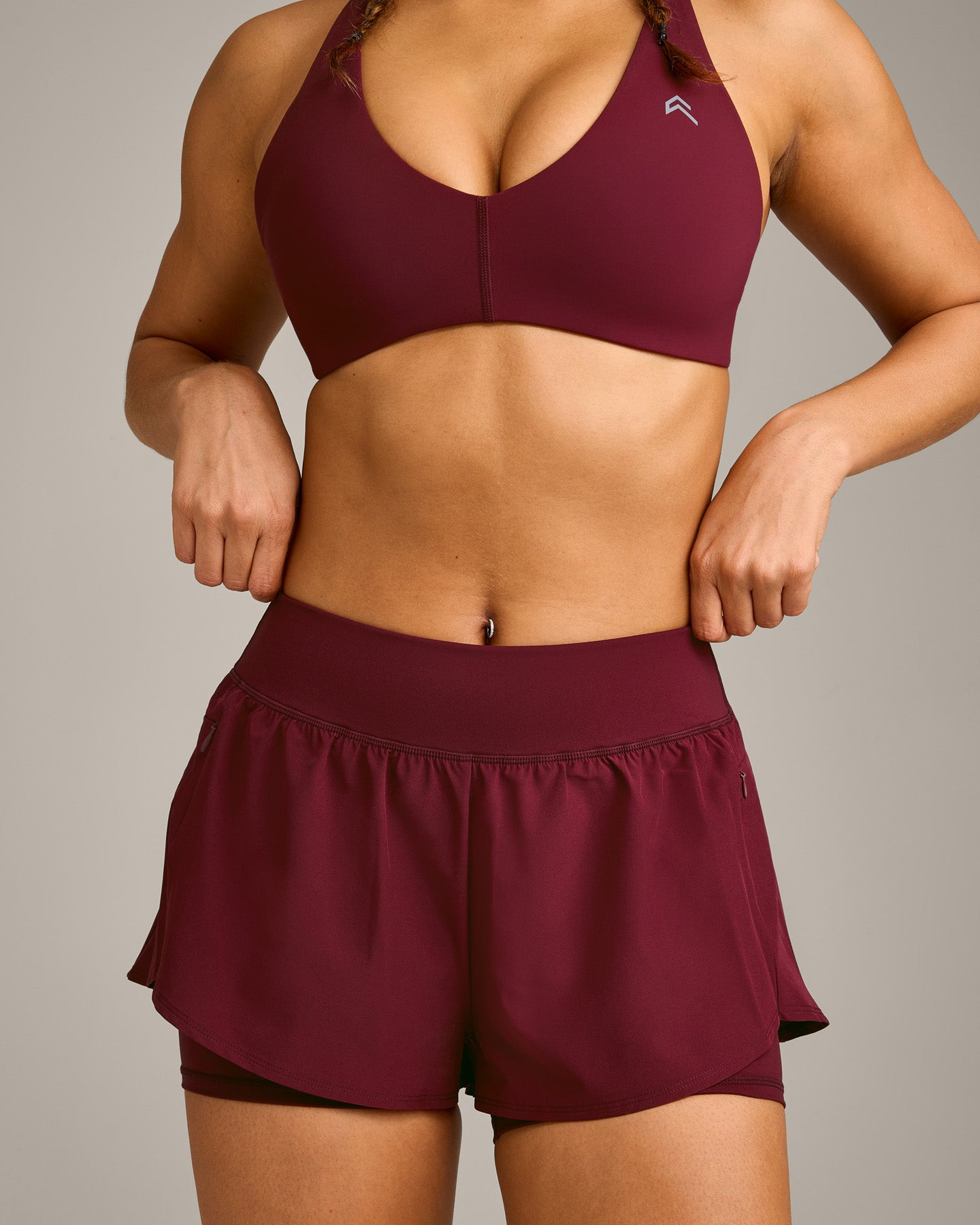 UnifiedMove Double Layer Shorts 5" with Reflective Logo | Rosewood - Image 5