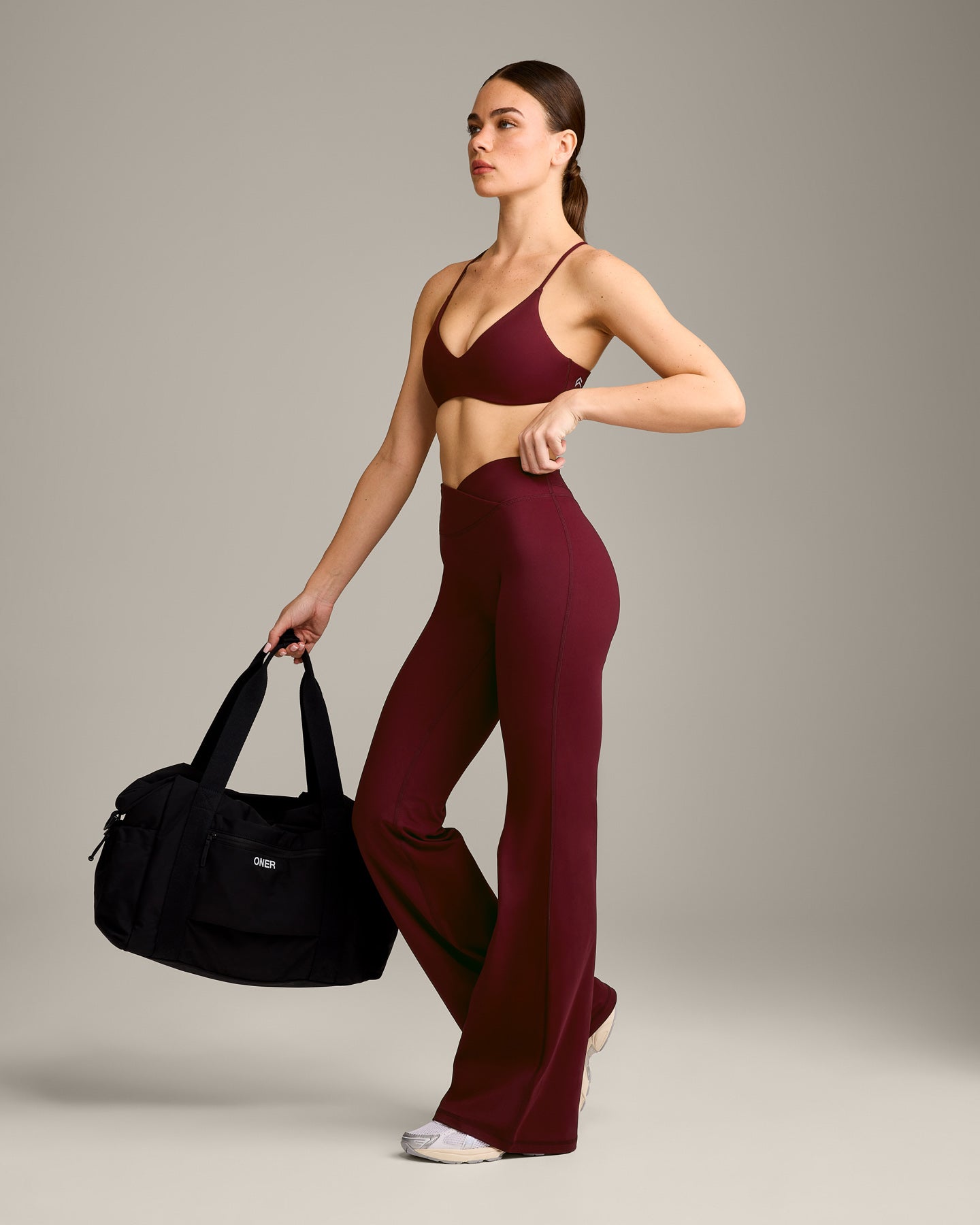 UnifiedMove Wrap Flared Bottoms with Reflective Logo | Rosewood - Image 3