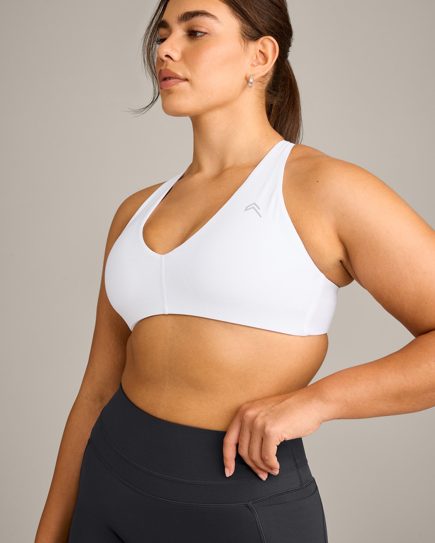 UnifiedMove Micro Bralette with Reflective Logo | White - Image 4