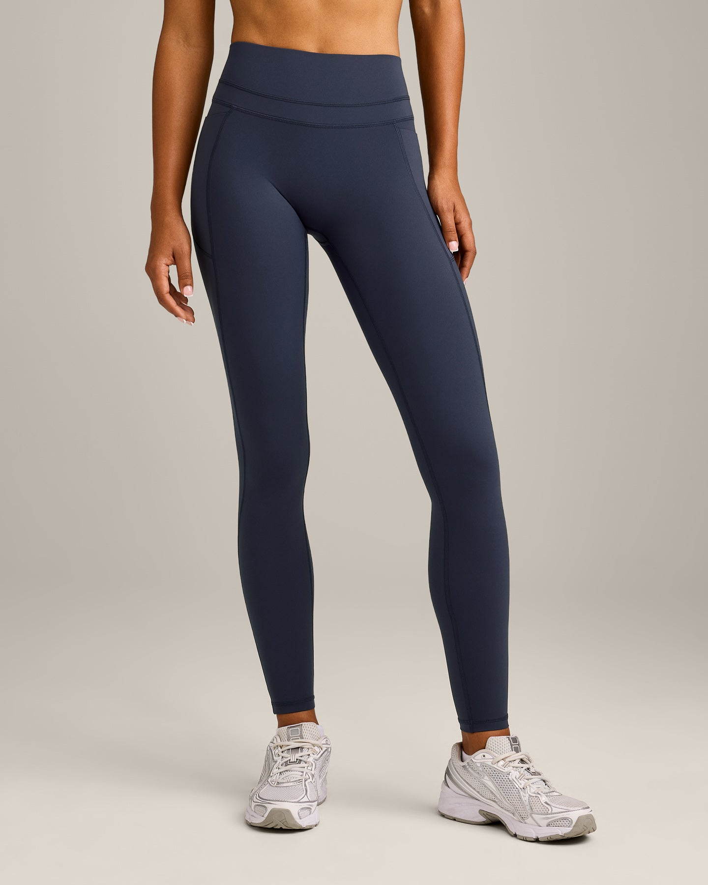 UnifiedMove High Waisted Pocket Leggings with Reflective Logo | True Blue - Image 2