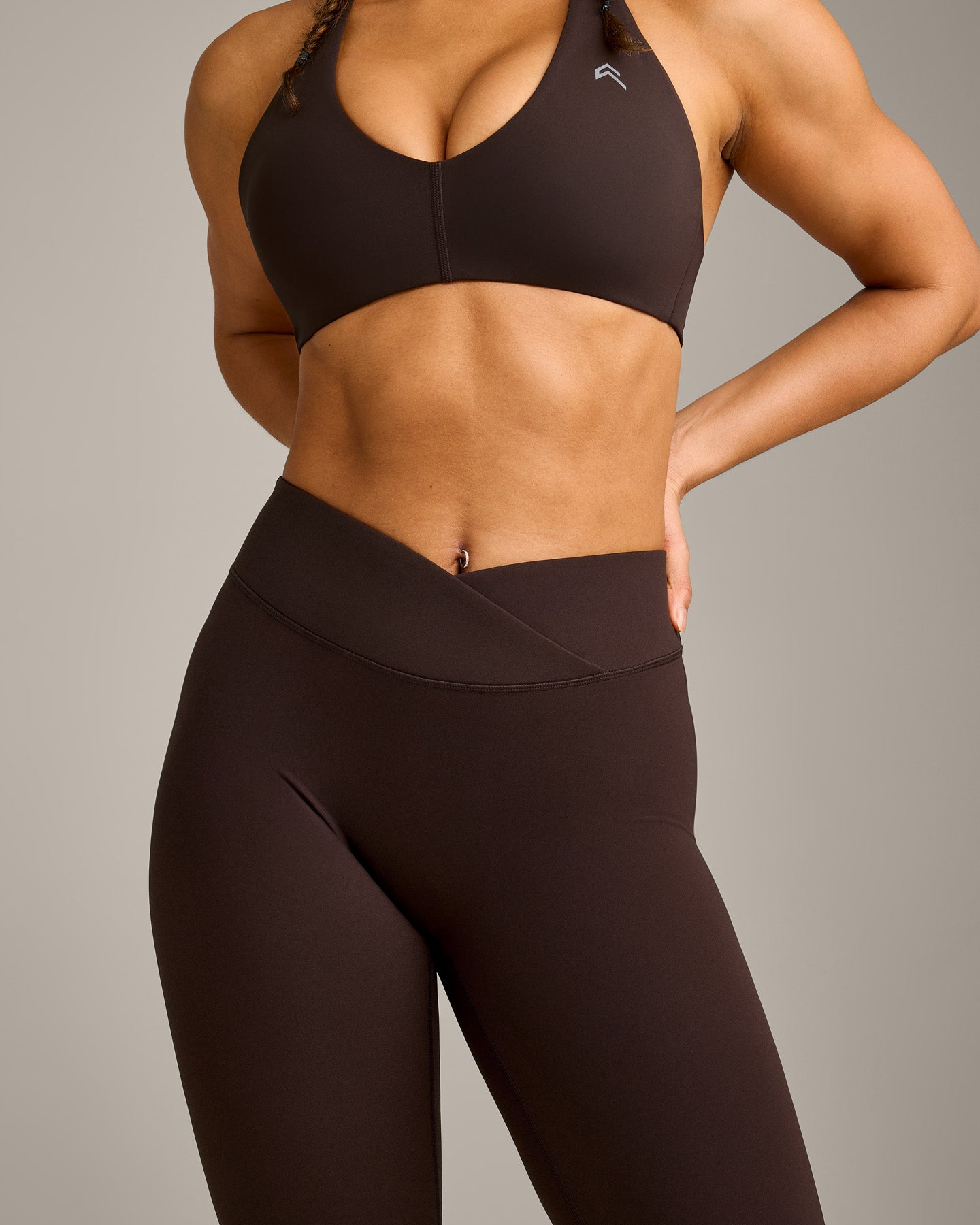 UnifiedMove Wrap Leggings with Reflective Logo | 70% Cocoa - Image 5