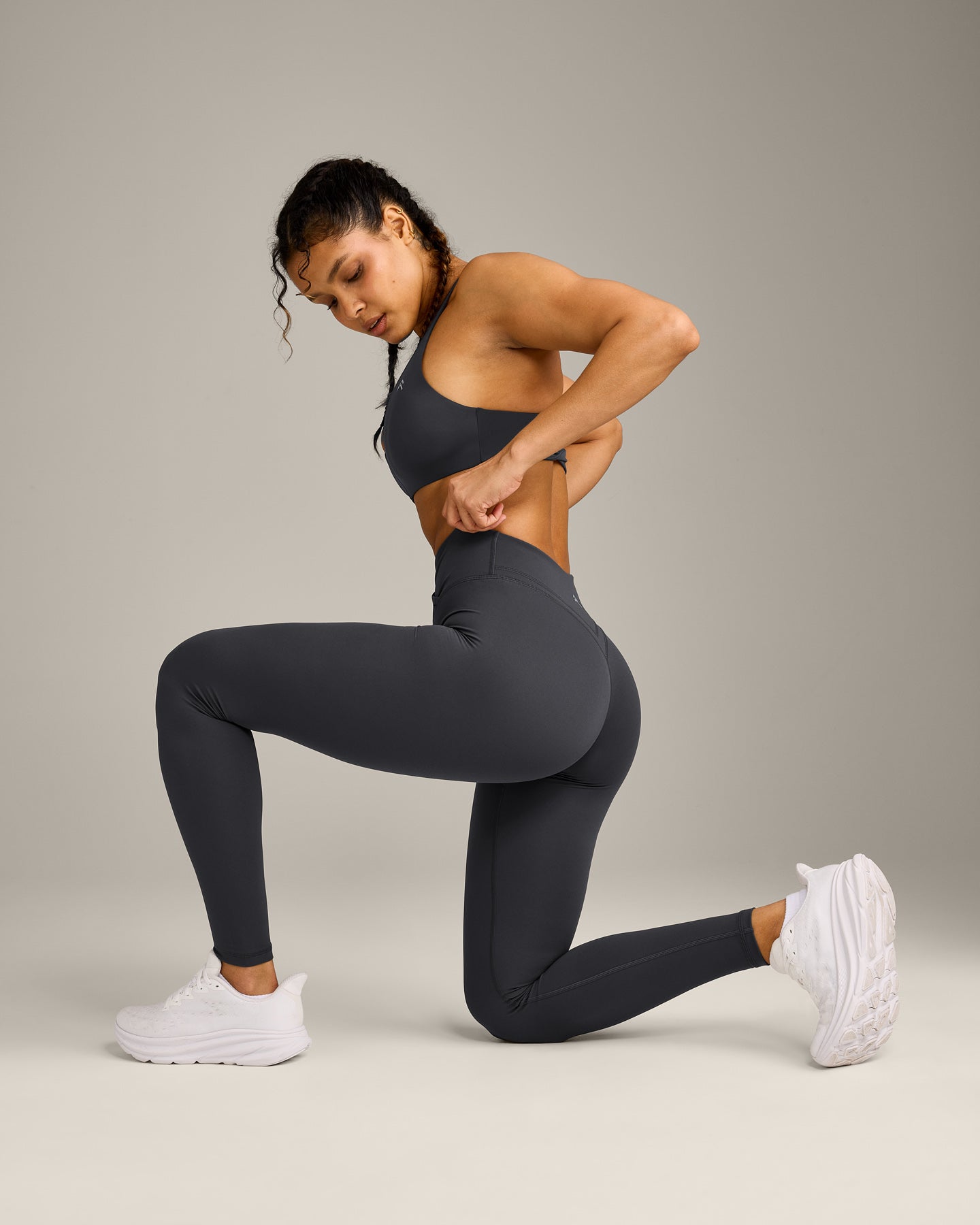 UnifiedMove Wrap Leggings with Reflective Logo | Coal - Image 3