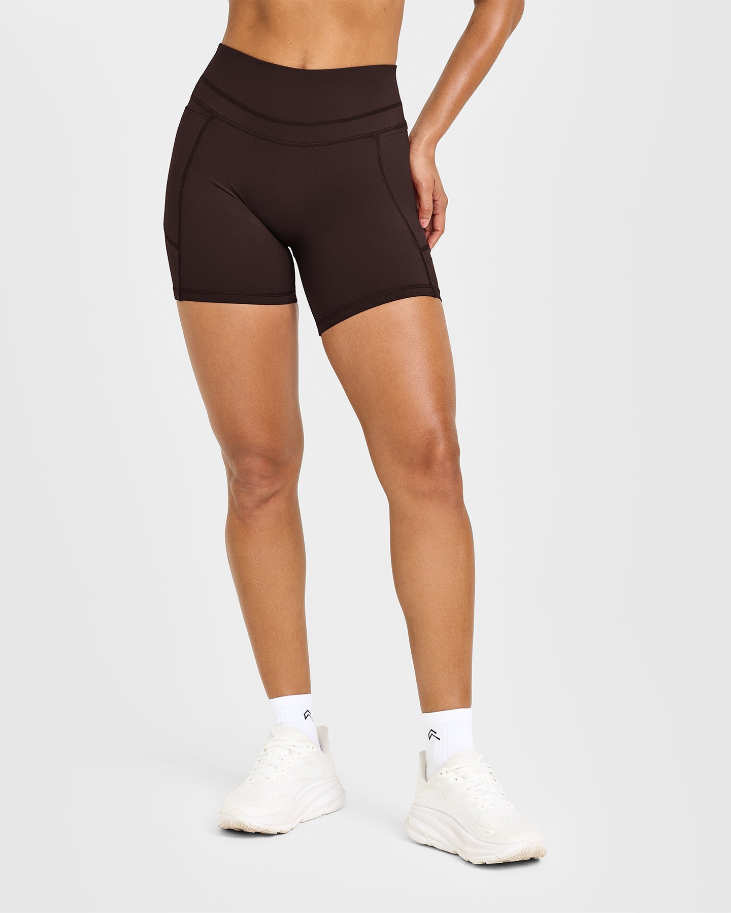 UnifiedMove High Waisted Pocket Shorts 6" | 70% Cocoa - Image 2