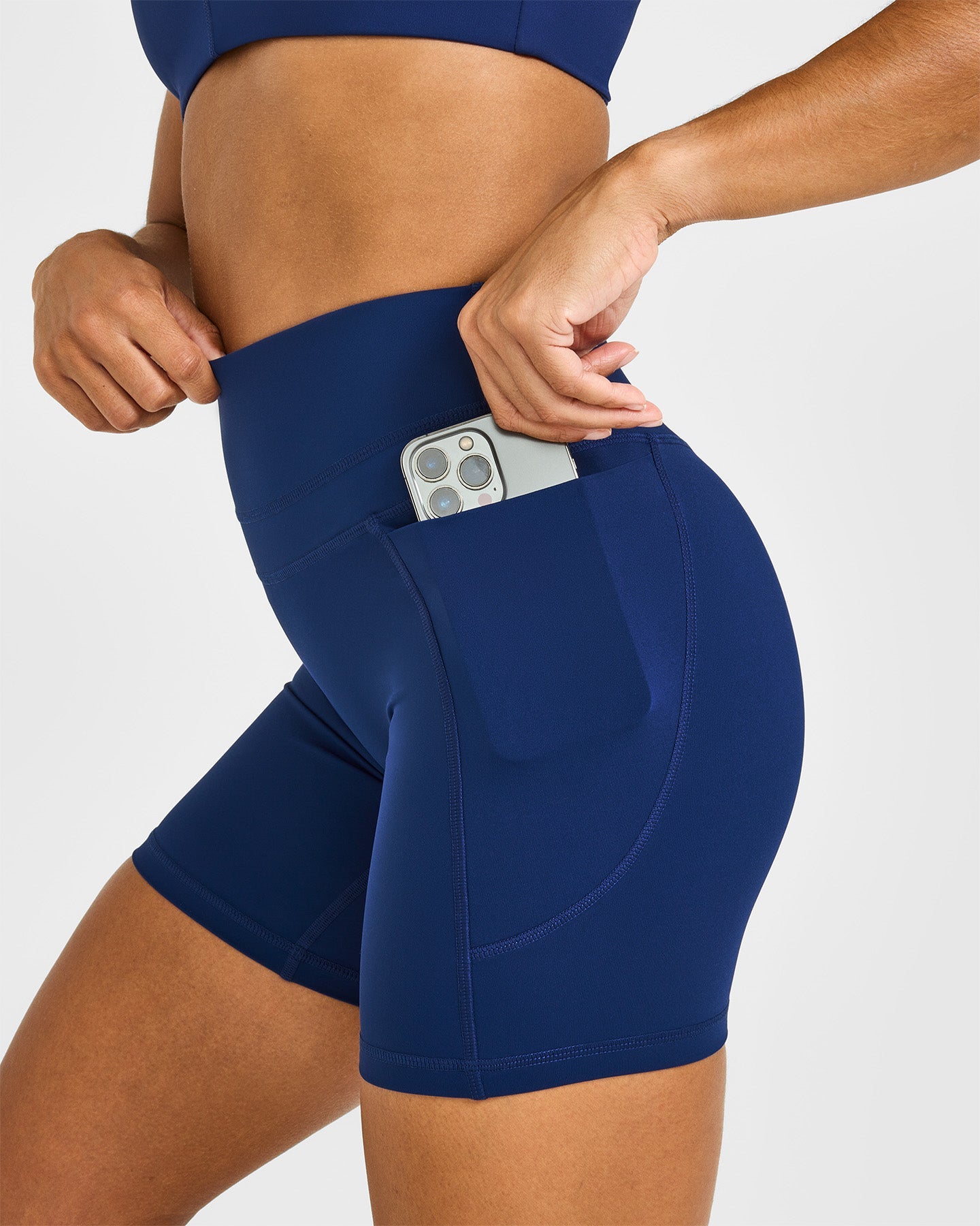 UnifiedMove High Waisted Pocket Shorts 6" | Midnight - Image 3