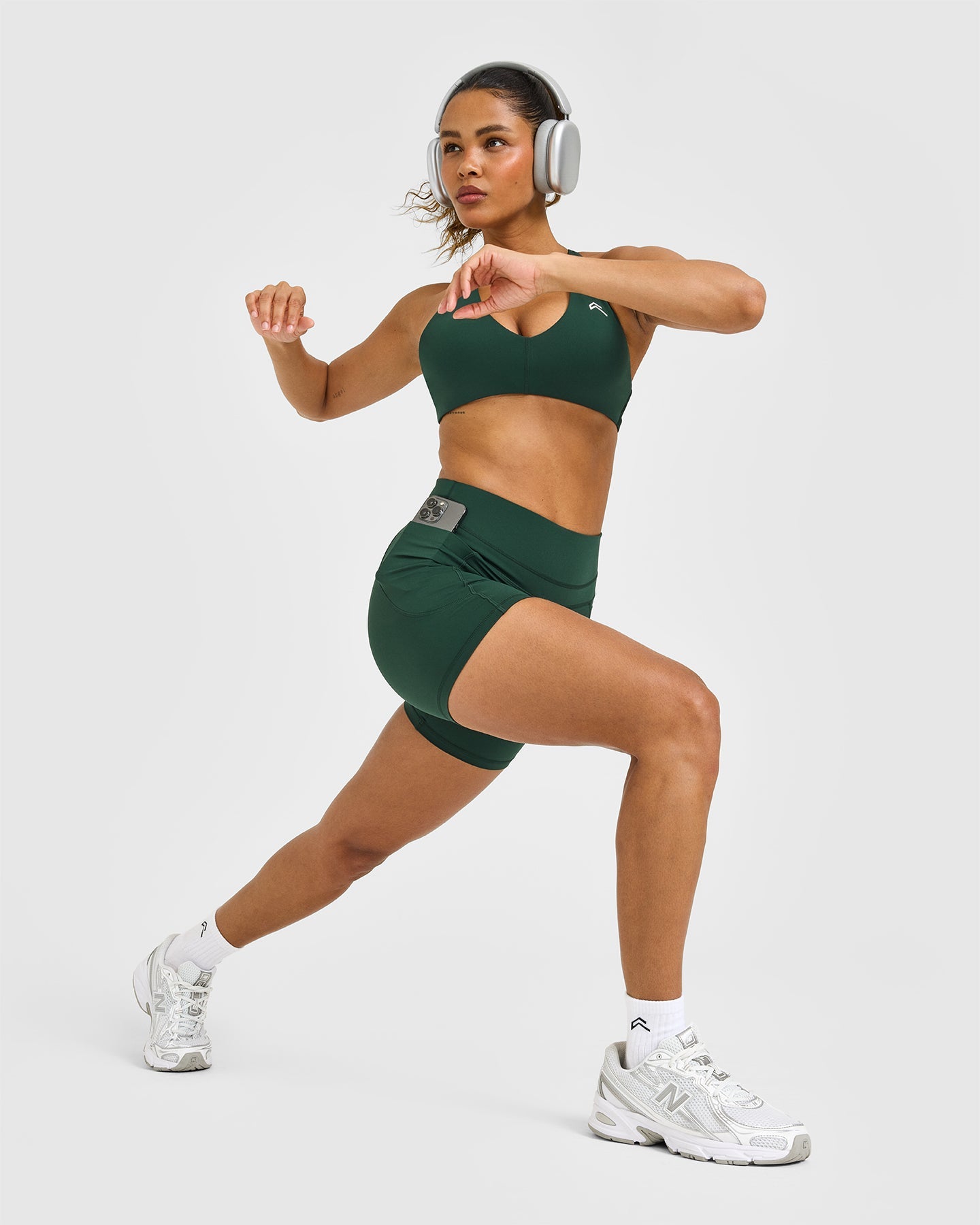 UnifiedMove High Waisted Pocket Shorts 6" | Racing Green - Image 3