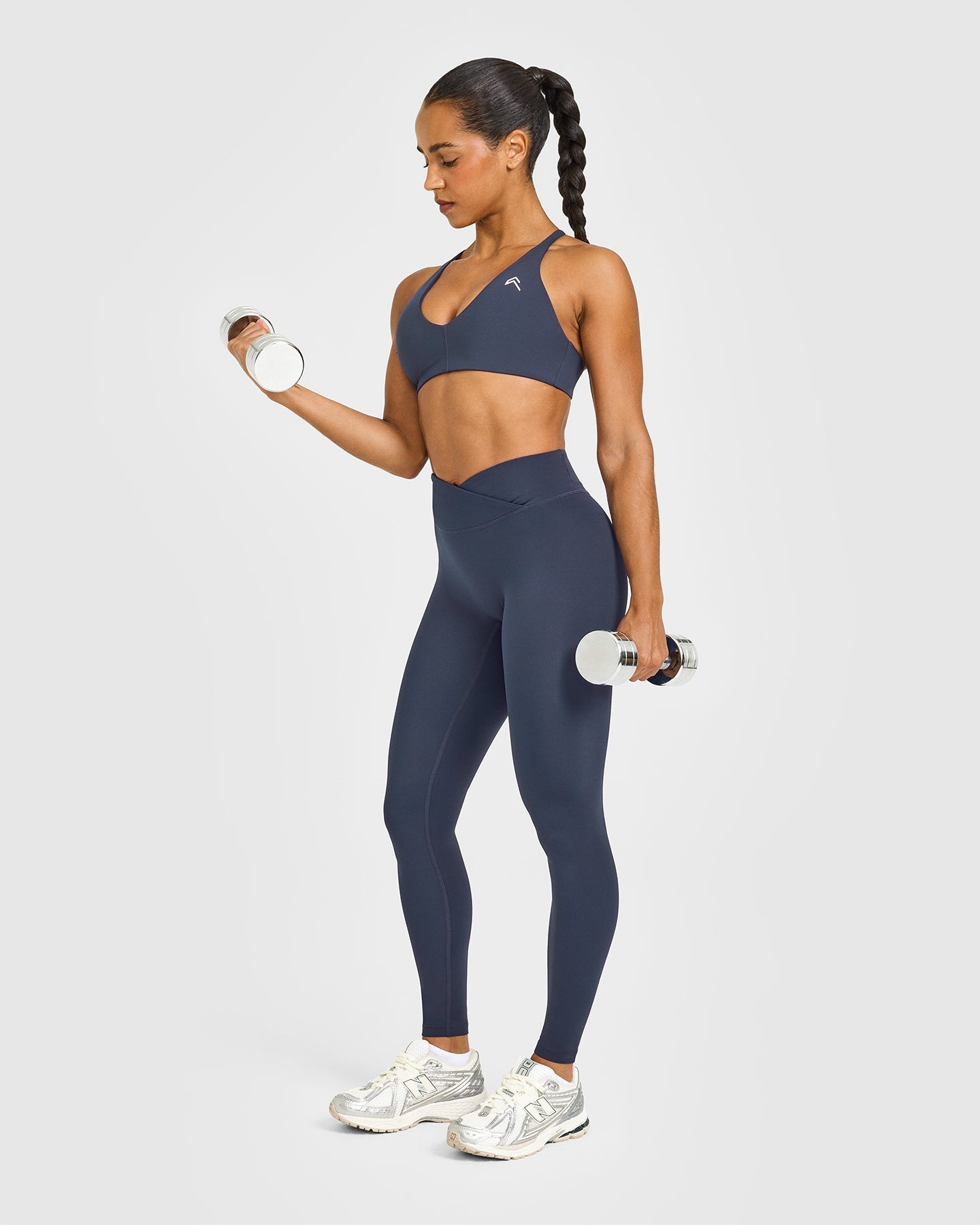 UnifiedMove Wrap Leggings White Logo | True Blue - Image 3