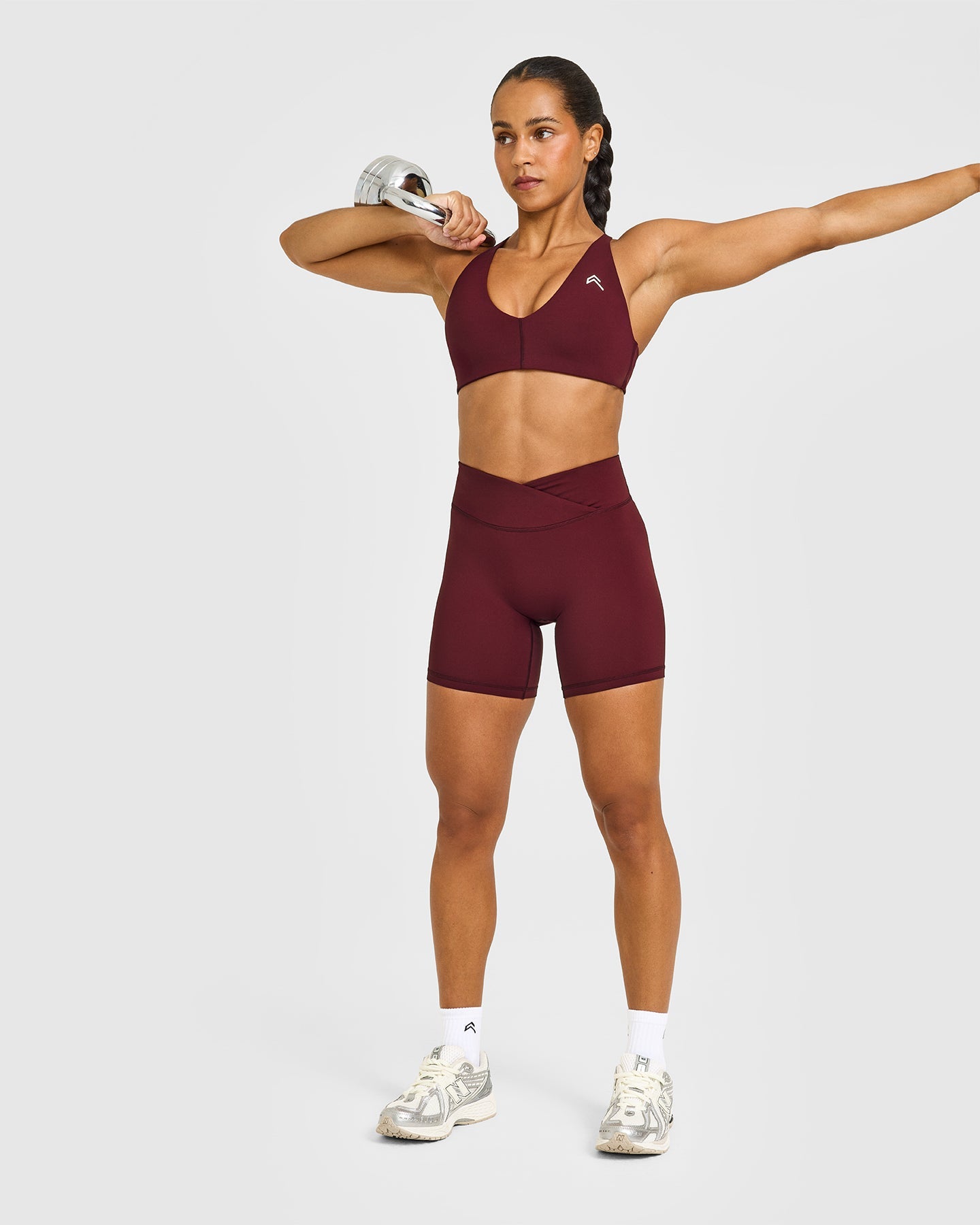 UnifiedMove Wrap Shorts White Logo 6" | Rosewood - Image 3