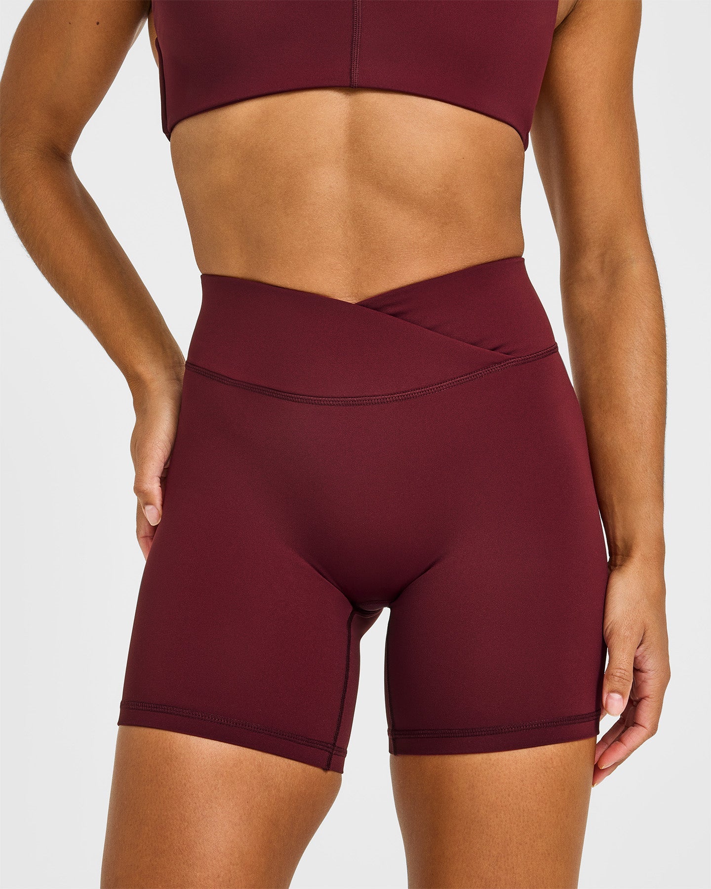 UnifiedMove Wrap Shorts White Logo 6" | Rosewood - Image 5