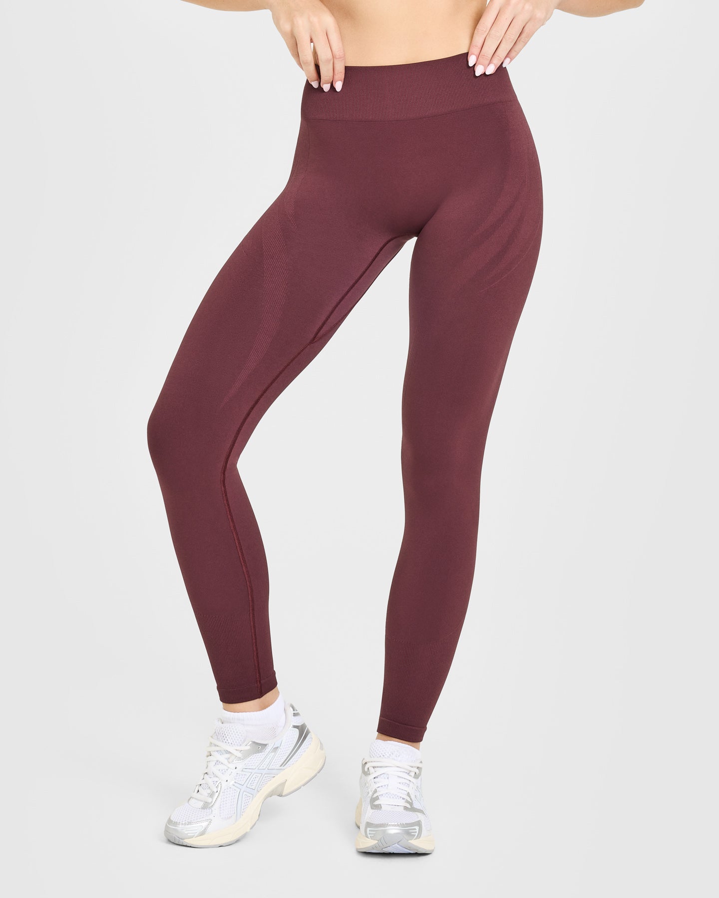 EnhanceLift Seamless Leggings with White Logo | Velvet Mocha - Image 6