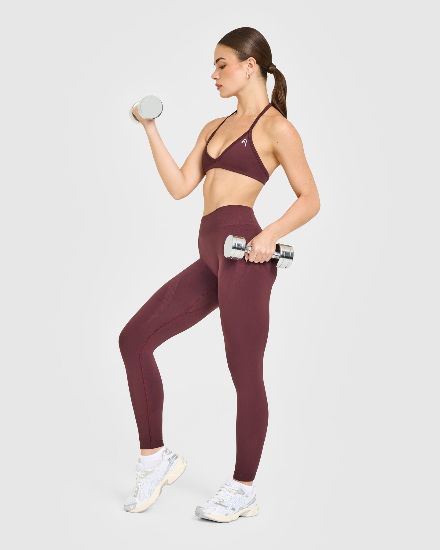 EnhanceLift Seamless Leggings with White Logo | Velvet Mocha - Image 3