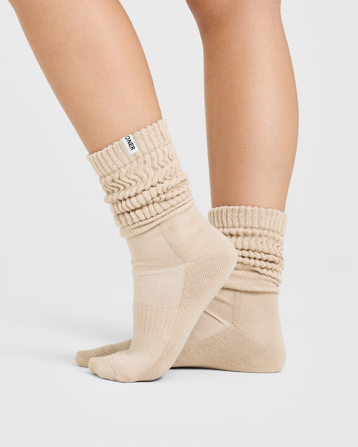 Alternative view of Slouchy Lounge Socks 2 Pack | Sand/White