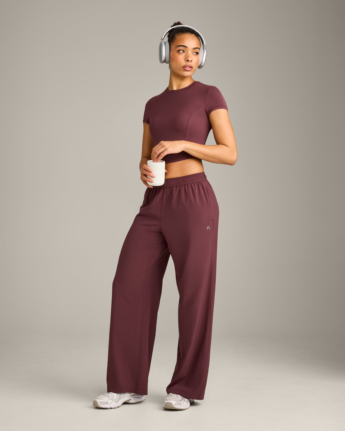 AirMove Straight Leg Pants with Reflective Logo | Velvet Mocha - Image 3