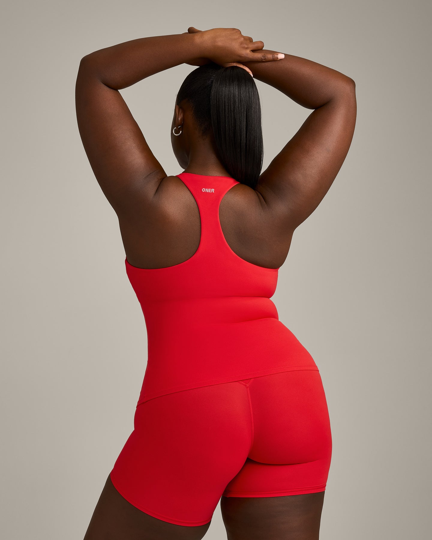 SoftMotion Racer Back Vest with Built in Bra Shelf with Grey Logo | Fiery Red - Image 2