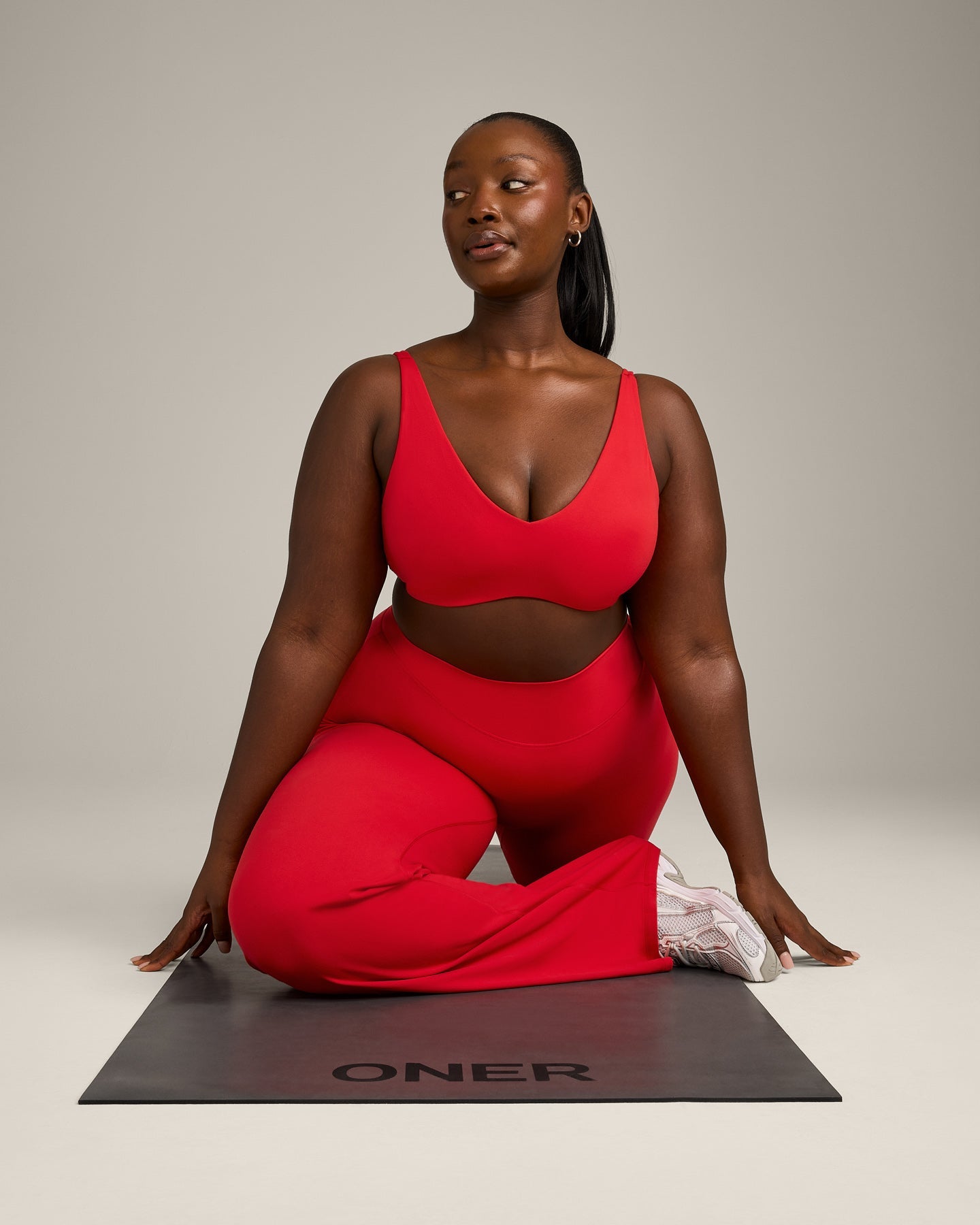 SoftMotion Scoop Back Bralette with Grey Logo | Fiery Red - Image 6
