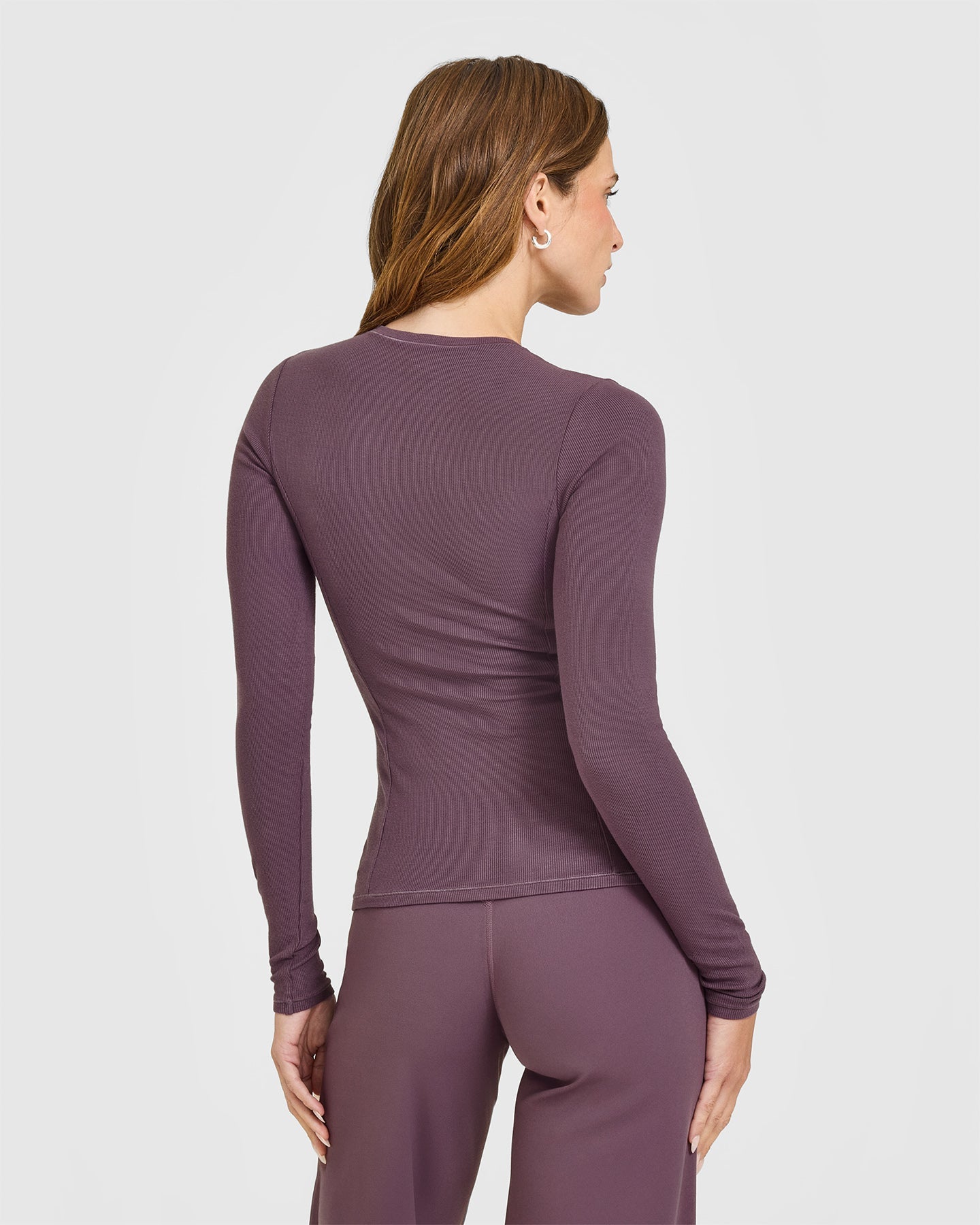 Mellow Rib Long Sleeve Cardigan | Vintage Purple - Image 2