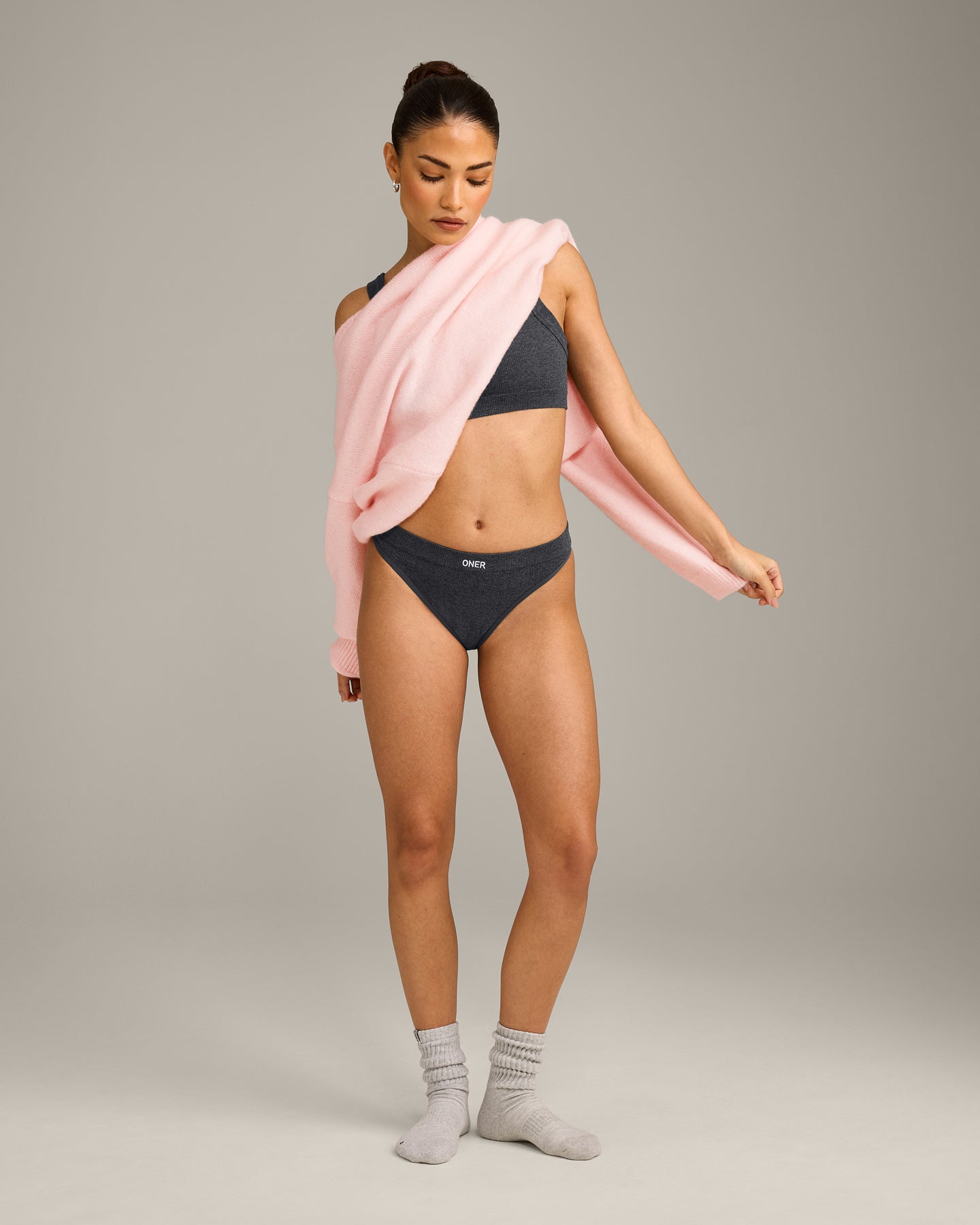 Seamless Thong | Charcoal Marl - Image 3