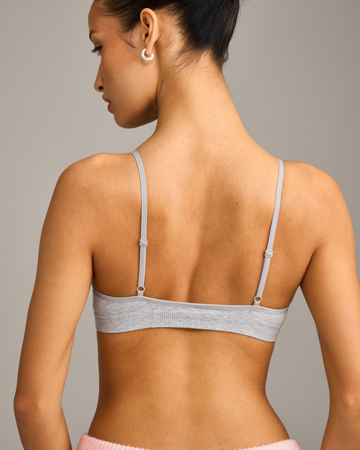 Seamless Strappy Bralette | Grey Marl - Image 5