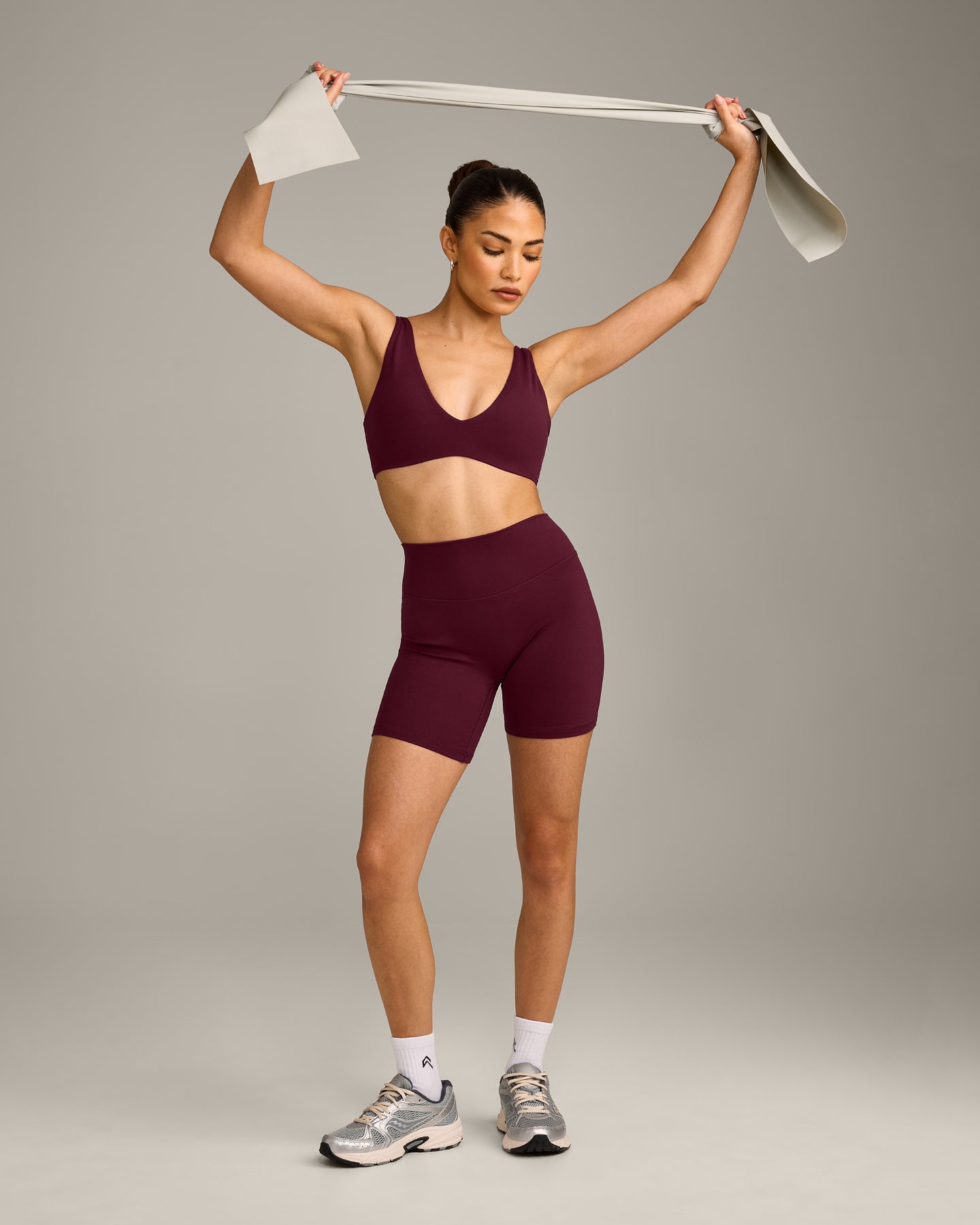 SoftMotion Scoop Back Bralette with Grey Logo | Cherry Lacquer Purple - Image 2